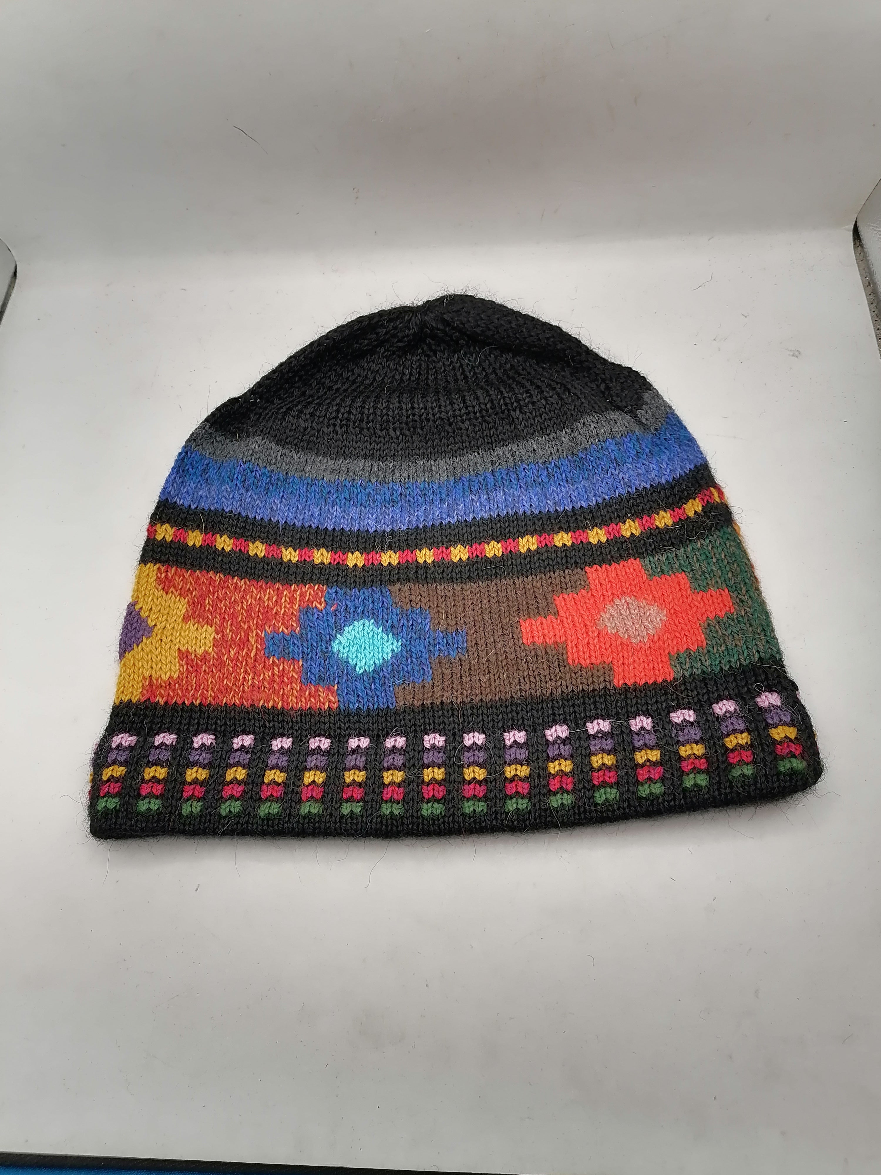 Unisex Handmade Wool Chullo with Inca Chakana Design