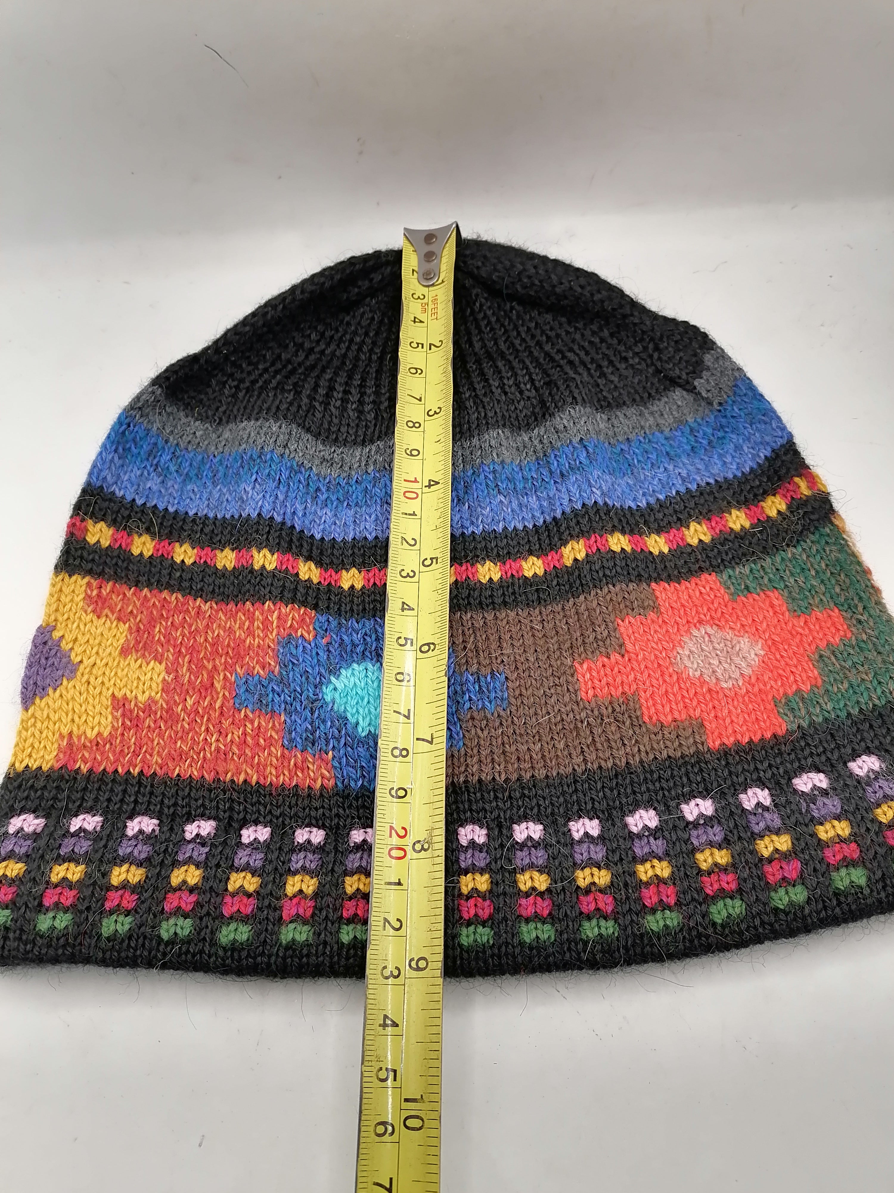 Unisex Handmade Wool Chullo with Inca Chakana Design