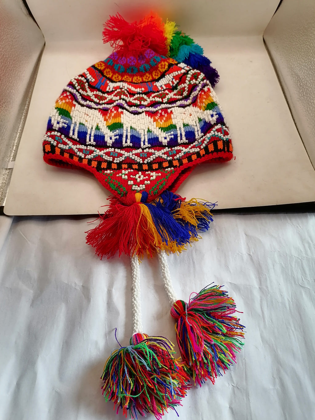 Unisex Knitted Wool Chullo for Warm Winter in Cusco