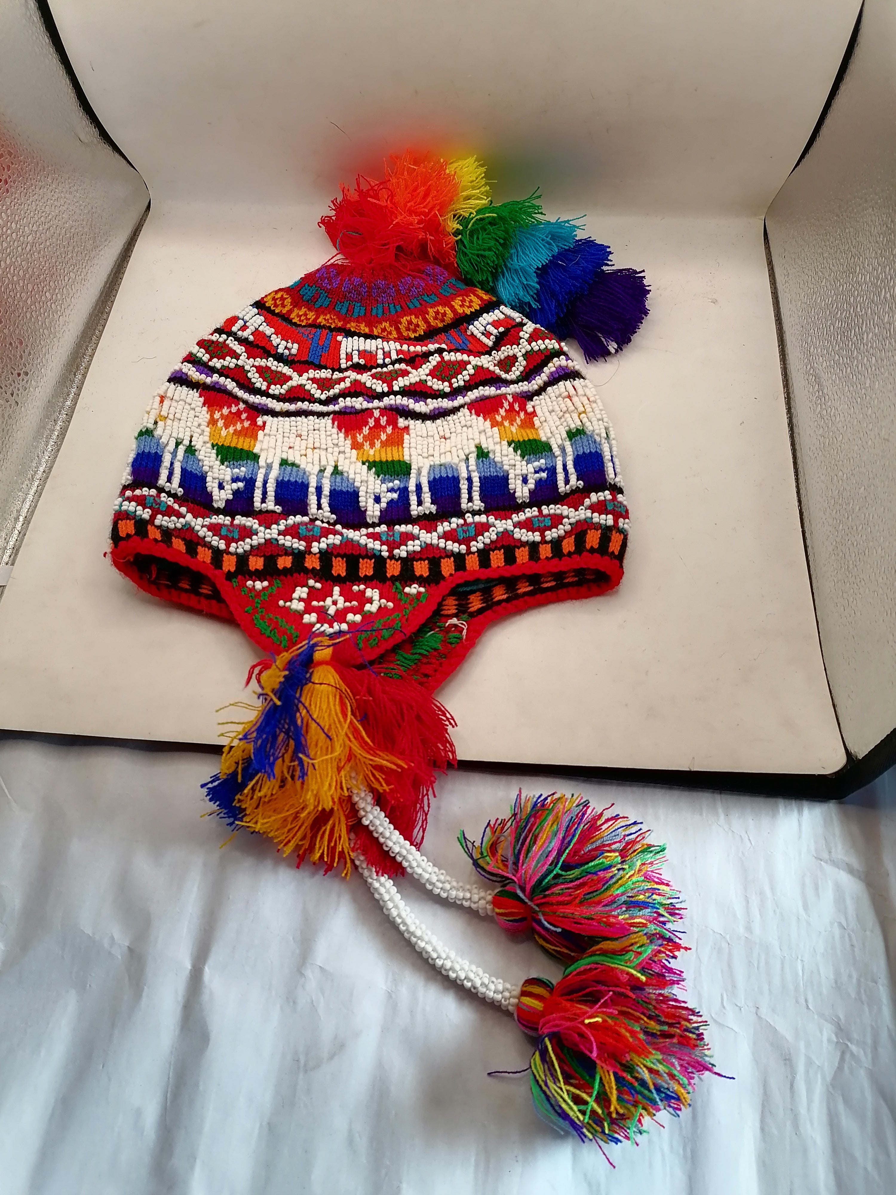 Unisex Knitted Wool Chullo for Warm Winter in Cusco