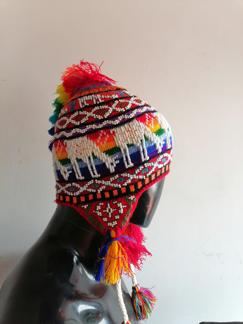 Unisex Knitted Wool Chullo for Warm Winter in Cusco