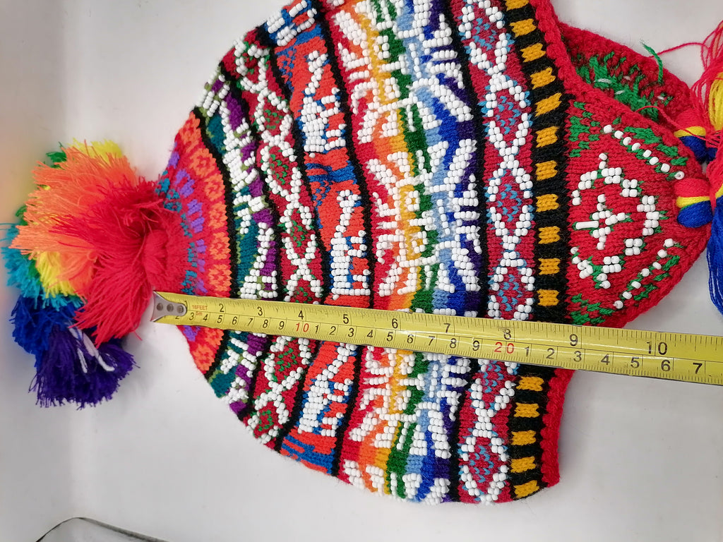 Unisex Knitted Wool Chullo Multicolor Winter Warm Cusco