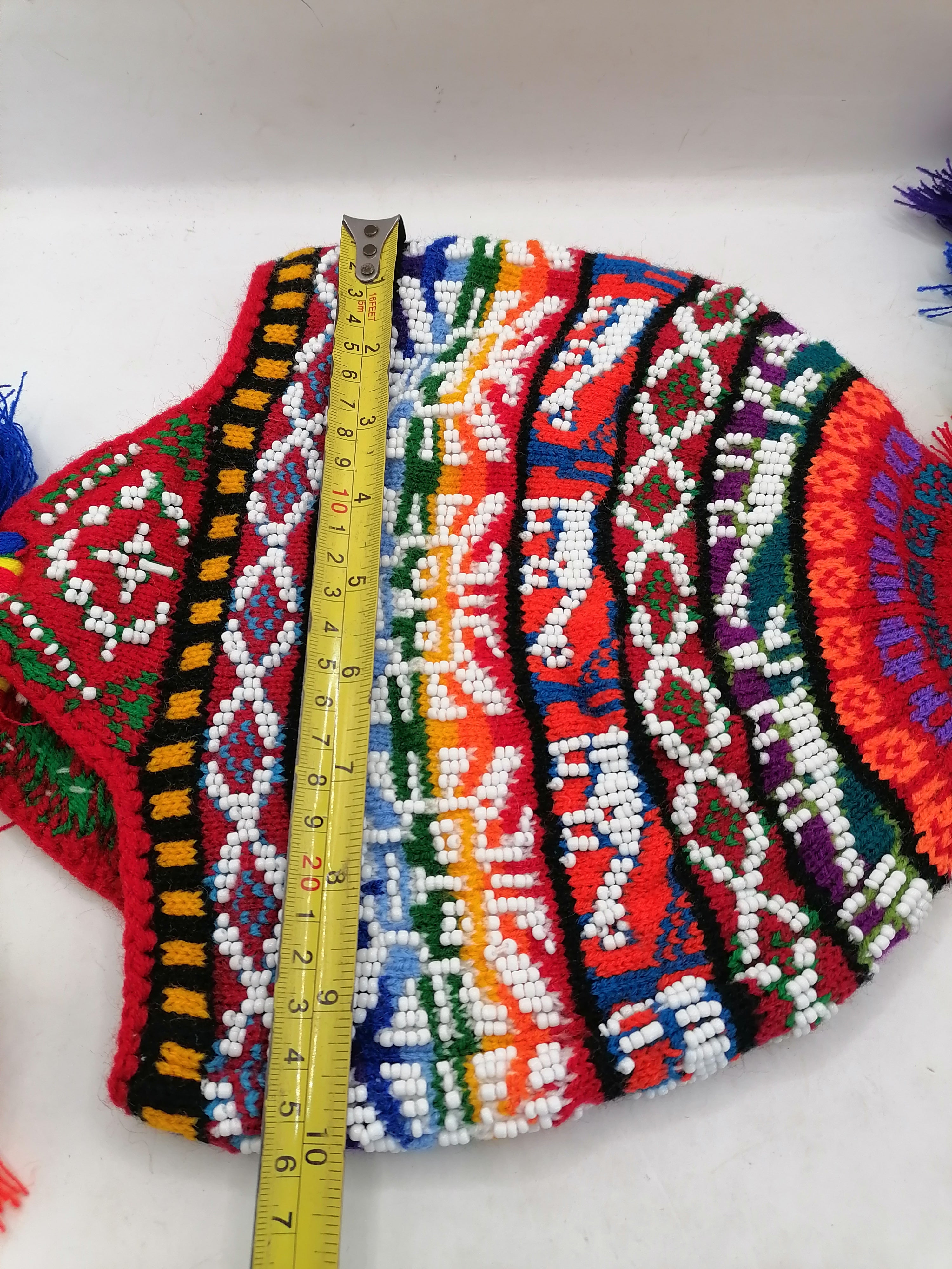 Unisex Knitted Wool Chullo Multicolor Winter Warm Cusco