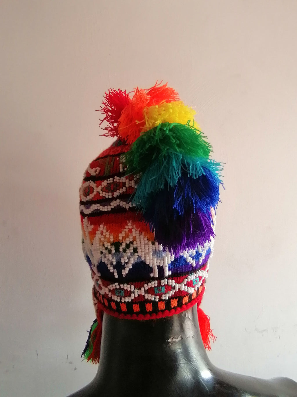 Unisex Hand-Knitted Wool Chullo, Traditional Peruvian Winter Garment