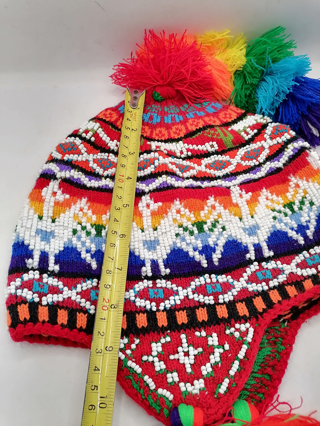 Unisex Hand-Knitted Wool Chullo, Traditional Peruvian Winter Garment