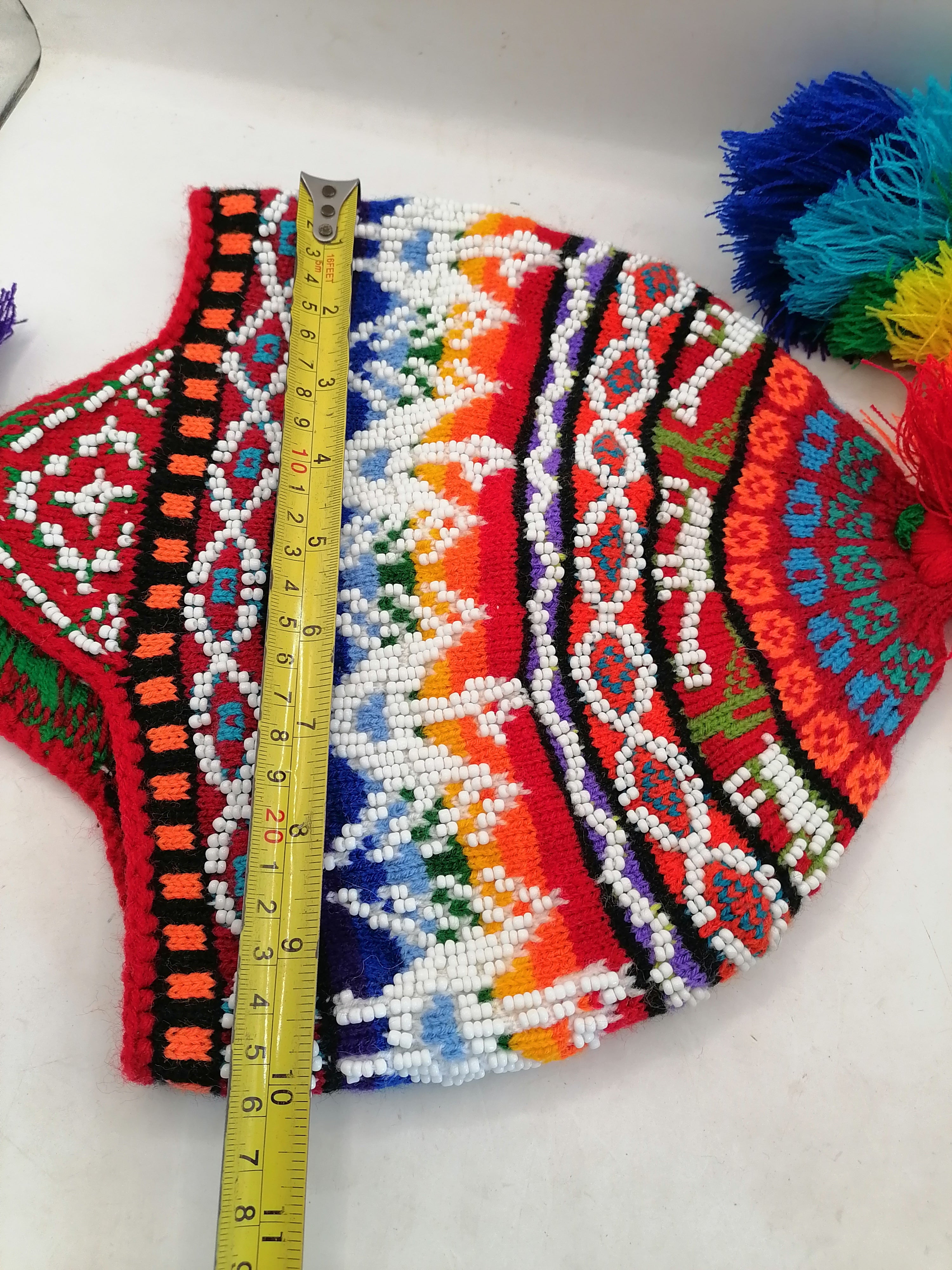 Unisex Hand-Knitted Wool Chullo, Traditional Peruvian Winter Garment