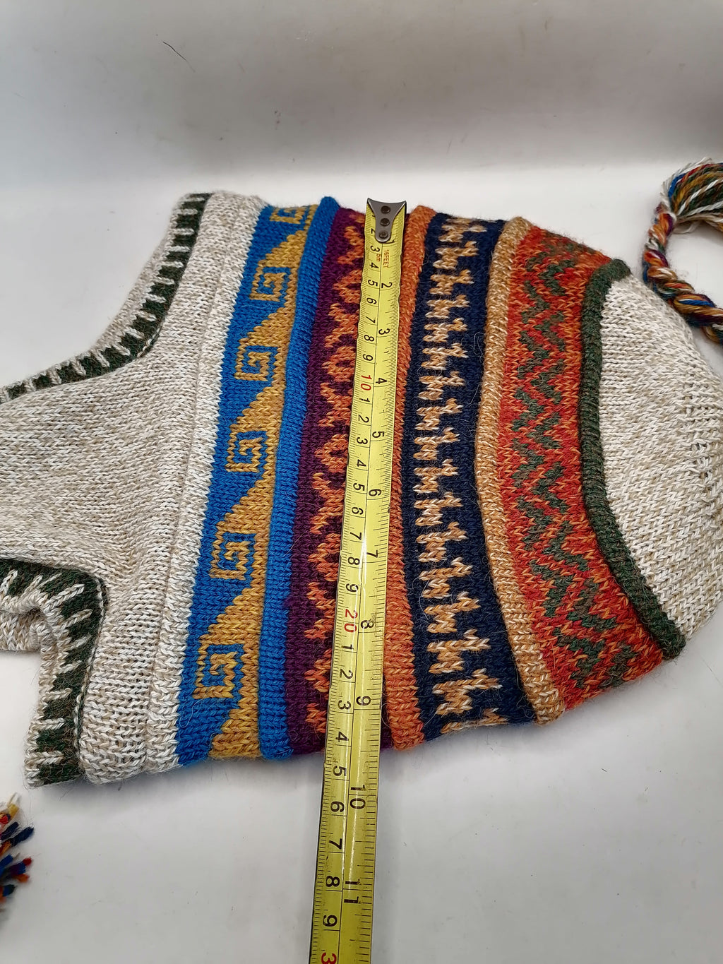 Unisex Knitted Wool Chullo Reversible Andean Hat for Winter