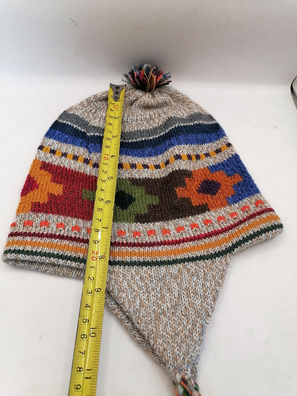 Unisex Reversible Chullo Alpaca Wool Inca Chakana Design