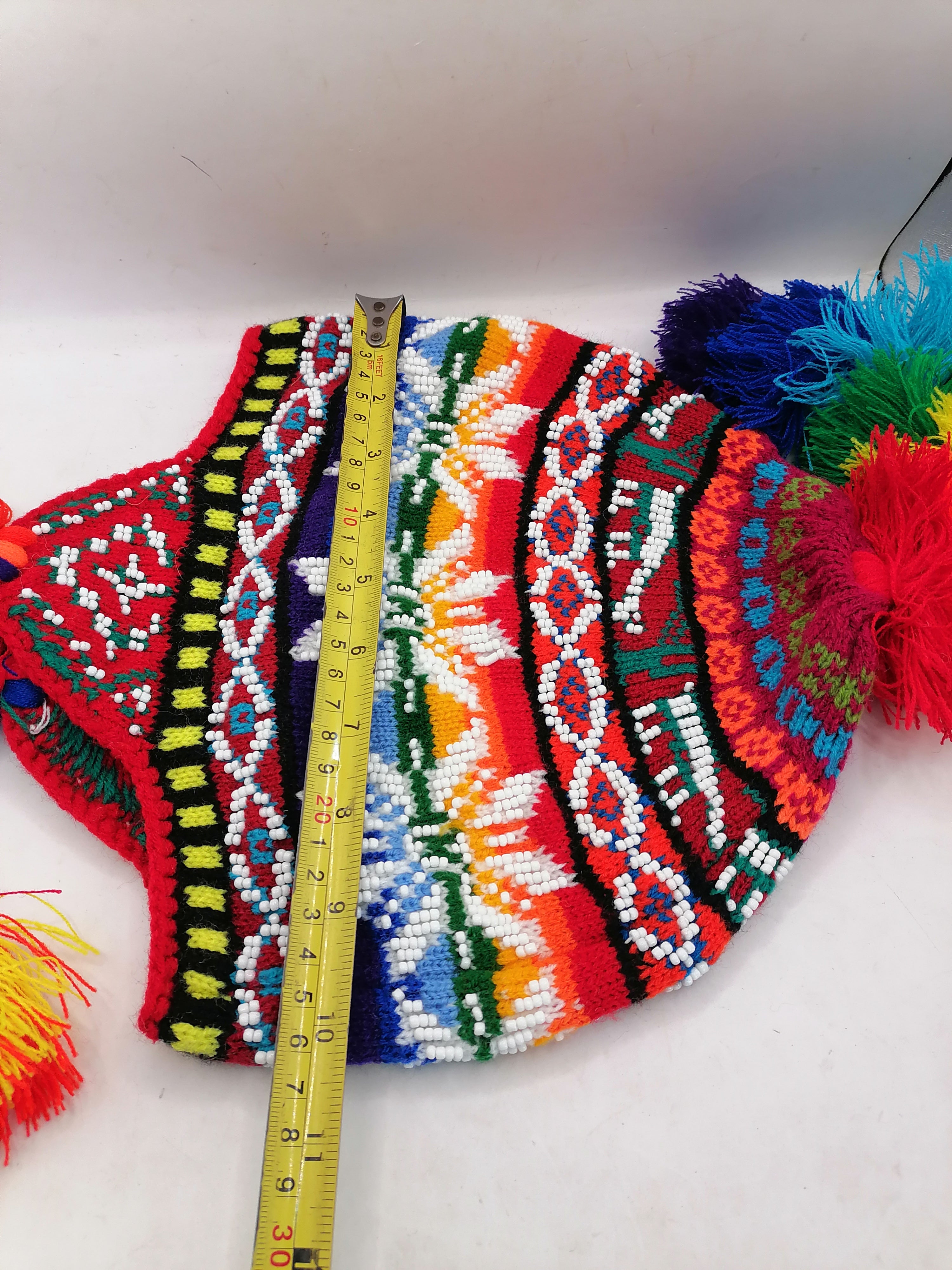 Unisex Knitted Wool Chullo for Warm Winter in Cusco