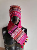 Chullo Shawl 2 in 1 Knitted Wool Winter Warm