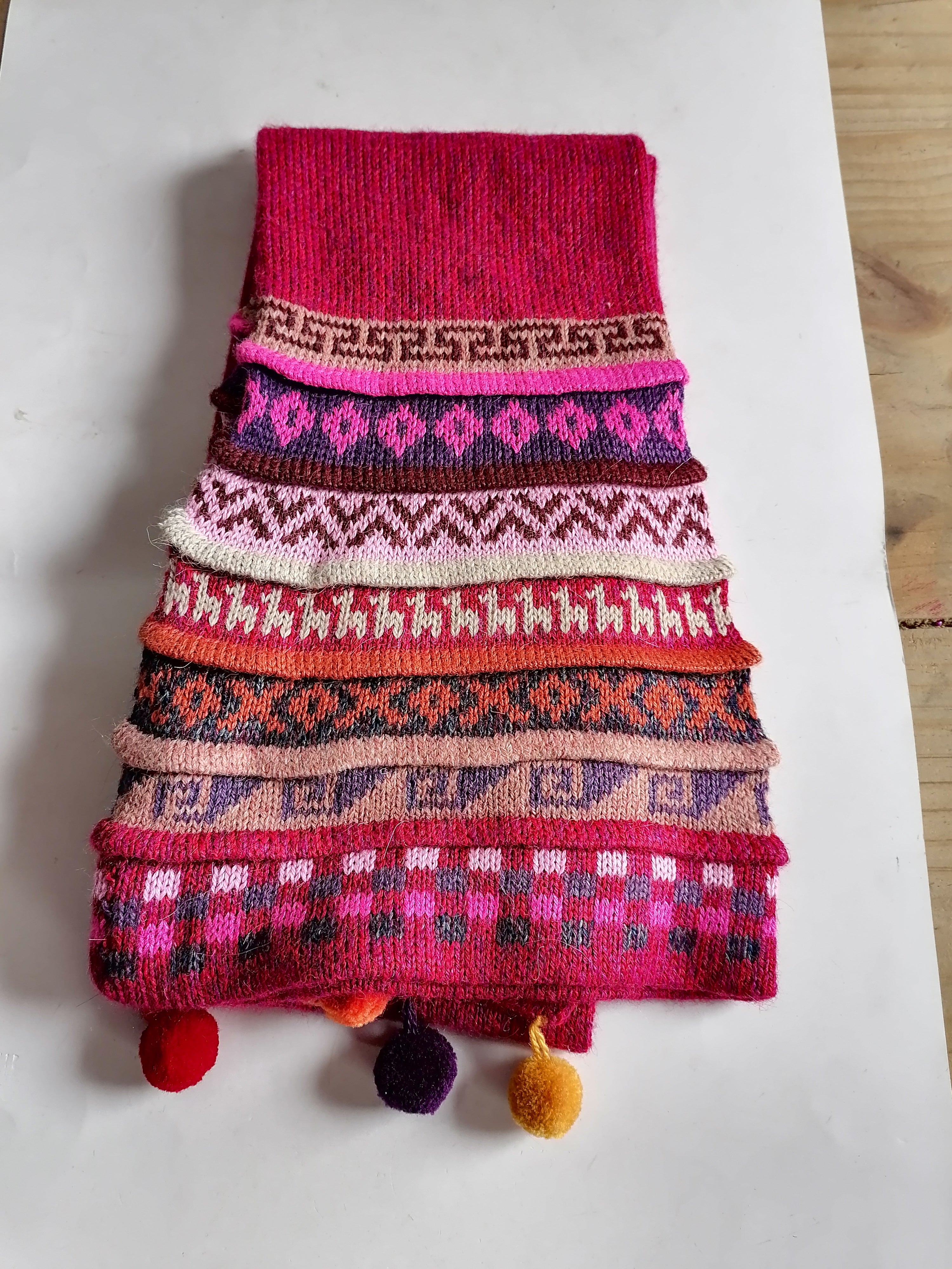 Chullo Shawl 2 in 1 Knitted Wool Winter Warm