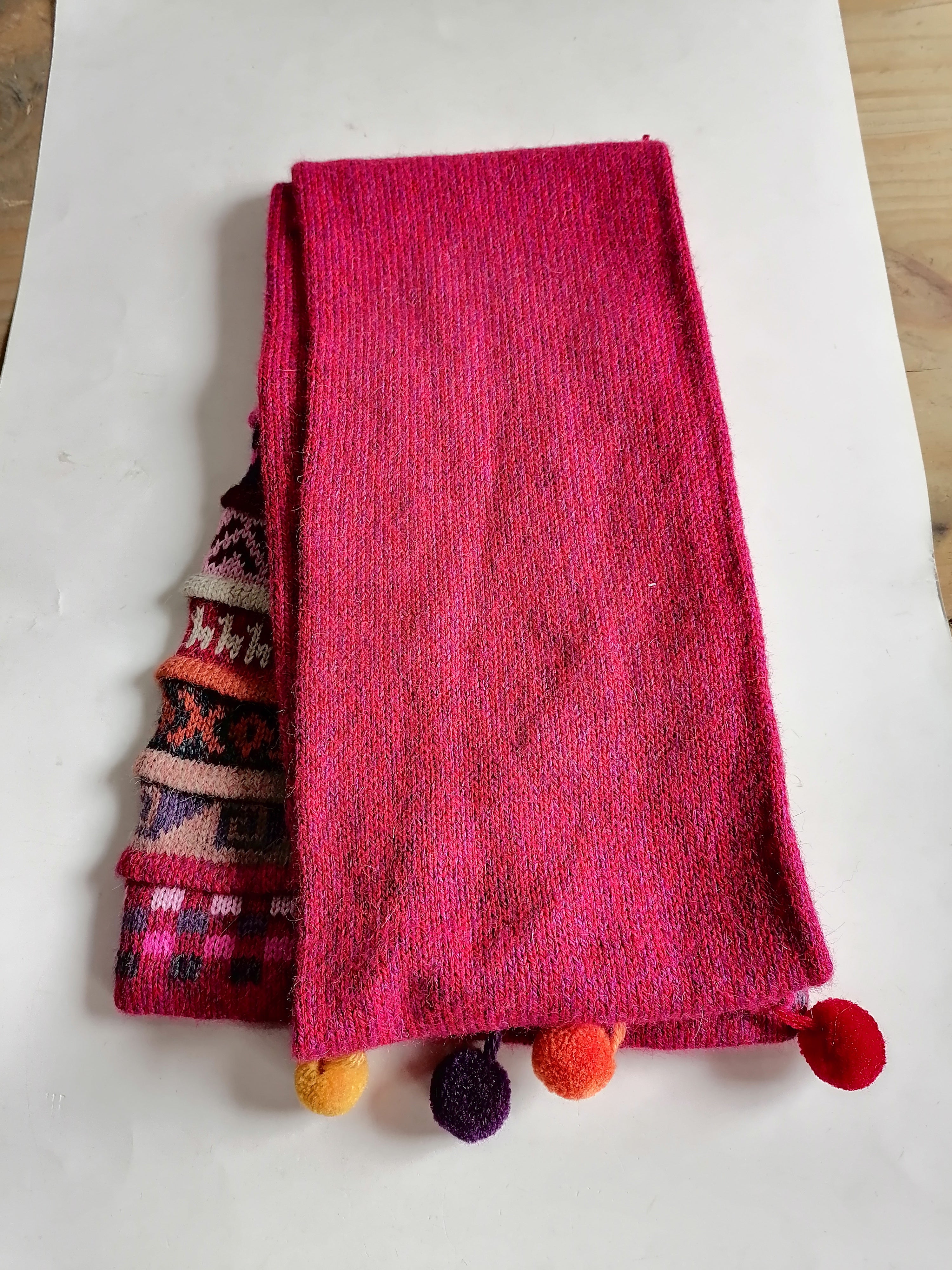 Chullo Shawl 2 in 1 Knitted Wool Winter Warm