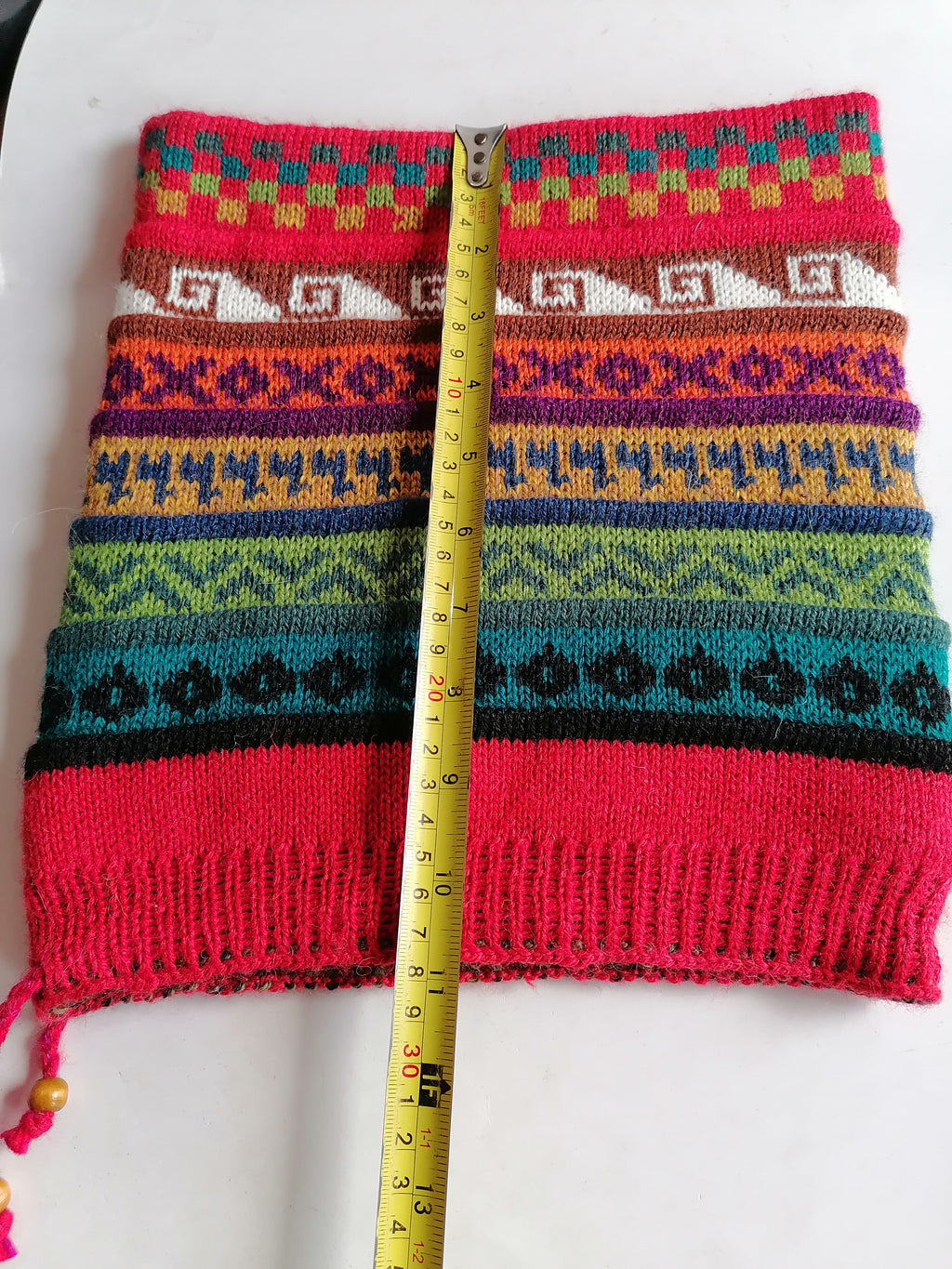 Chullo Shawl 2 in 1 Knitted Wool Winter Warm Cusco