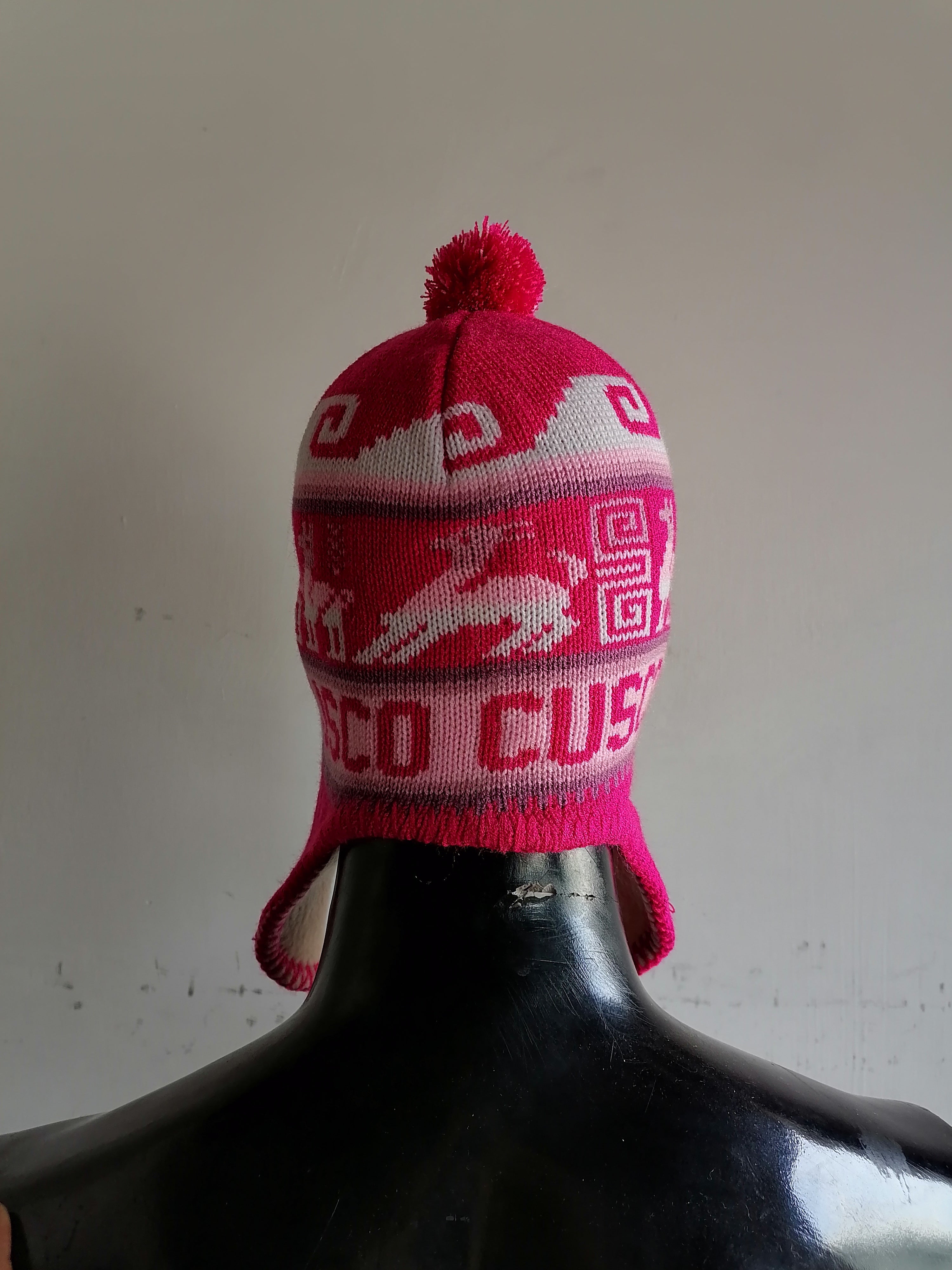 Unisex Knitted Wool Chullo for Warm Winter in Cusco