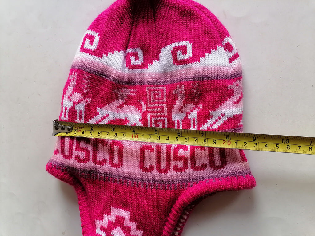 Unisex Knitted Wool Chullo for Warm Winter in Cusco