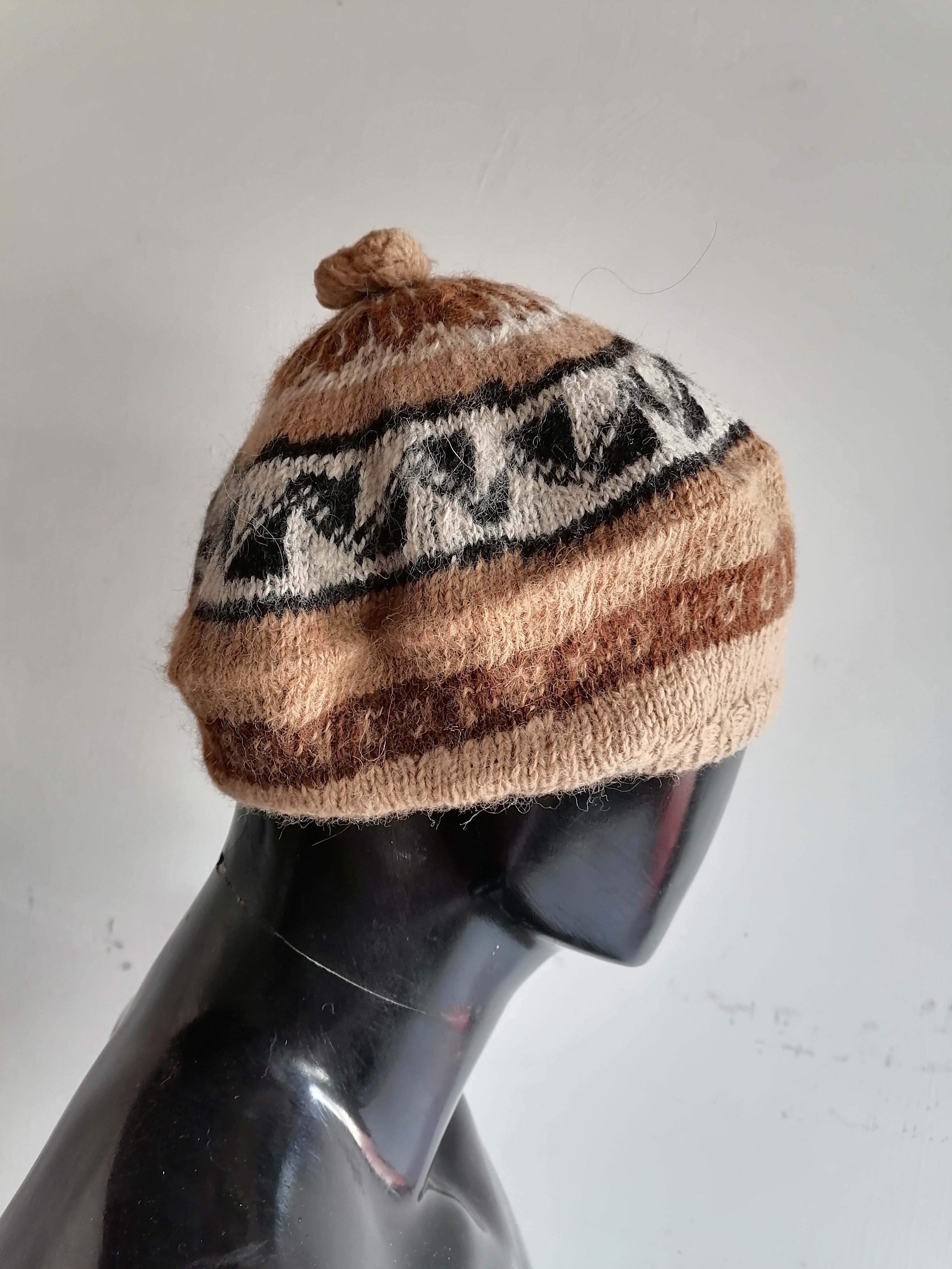 Unisex Beret Knitted Wool Peruvian Handicraft Cusco