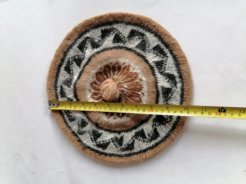 Unisex Beret Knitted Wool Peruvian Handicraft Cusco