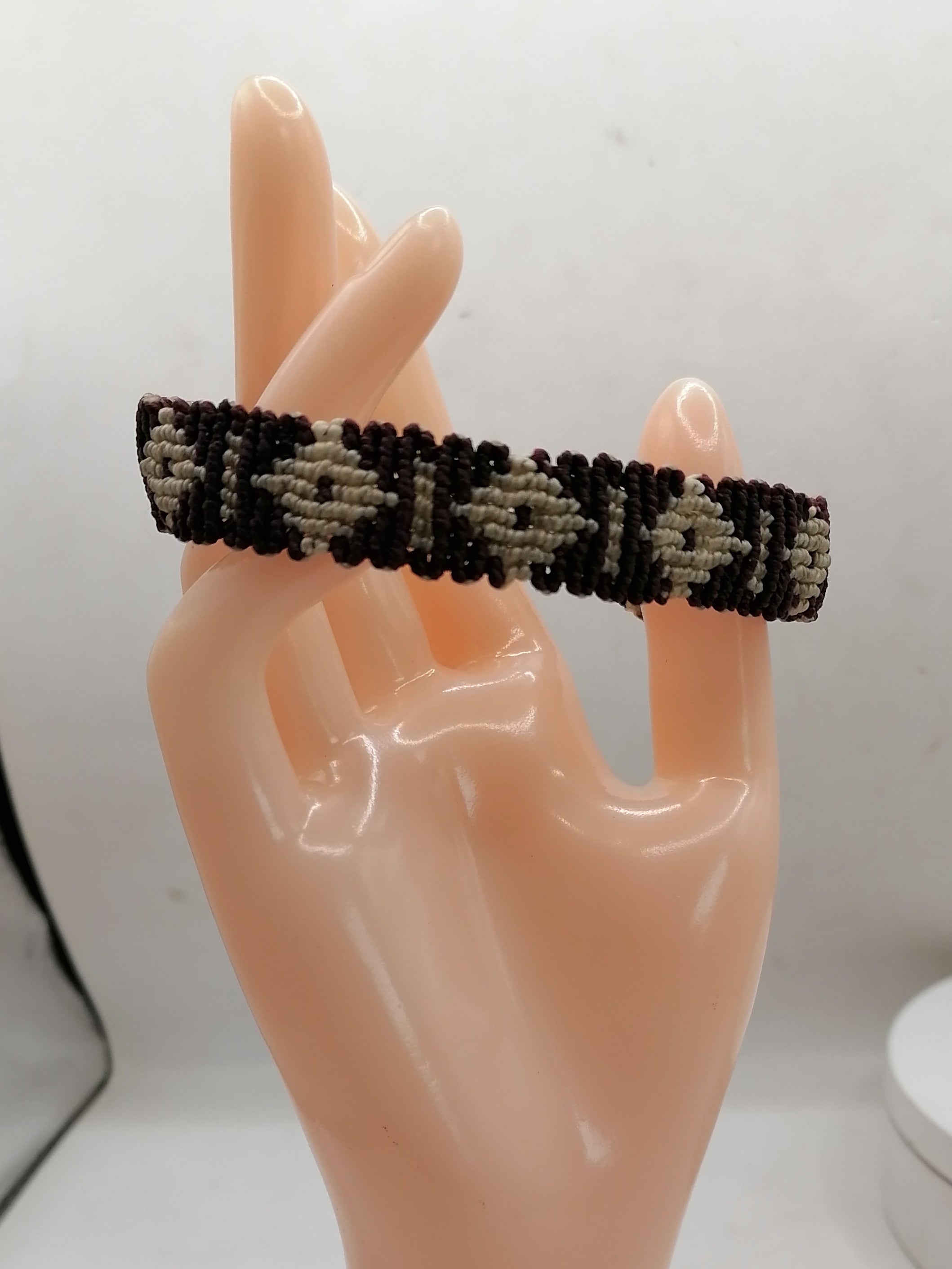 Unisex Bracelet Woven Thread Macrame Chakana Inca Design