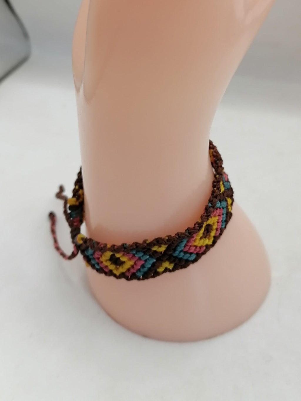 Unisex Woven Macrame Thread Bracelet with Geometric Shapes