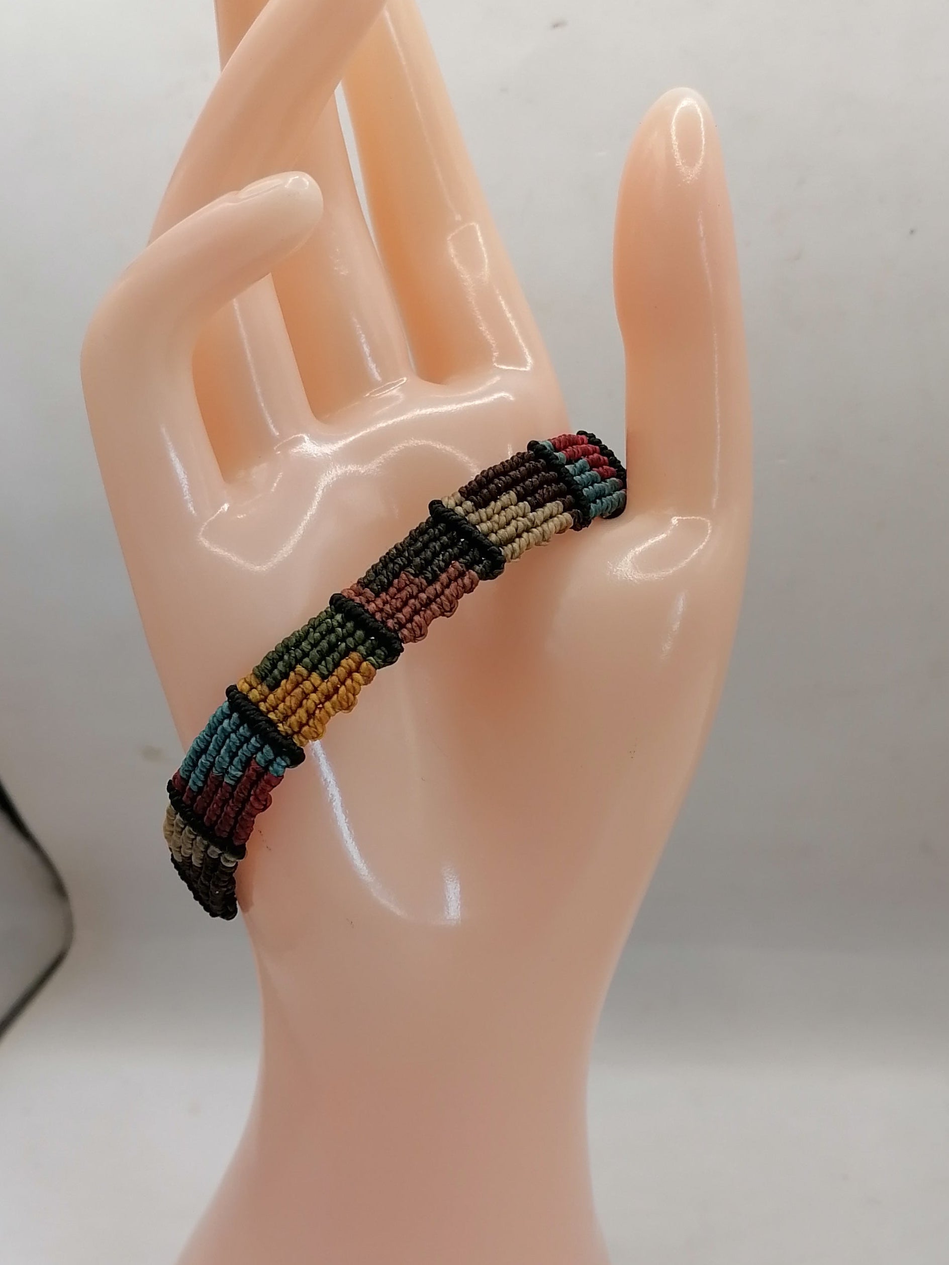 Unisex Bracelet Woven Macrame Thread Peruvian Handicraft Cusco
