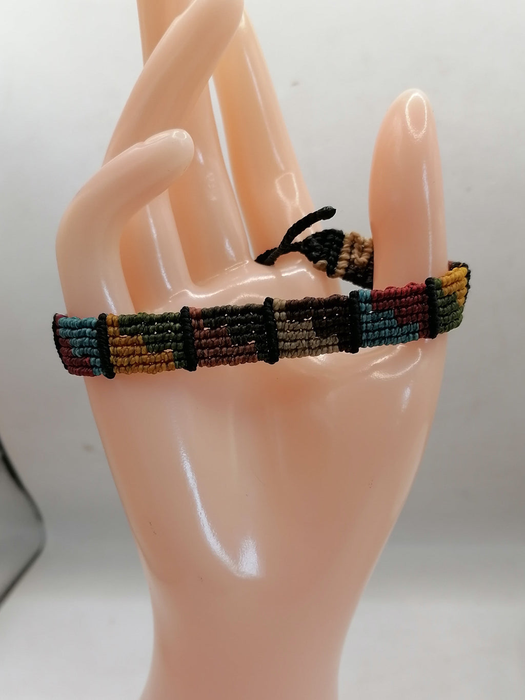 Unisex Bracelet Woven Macrame Thread Peruvian Handicraft Cusco