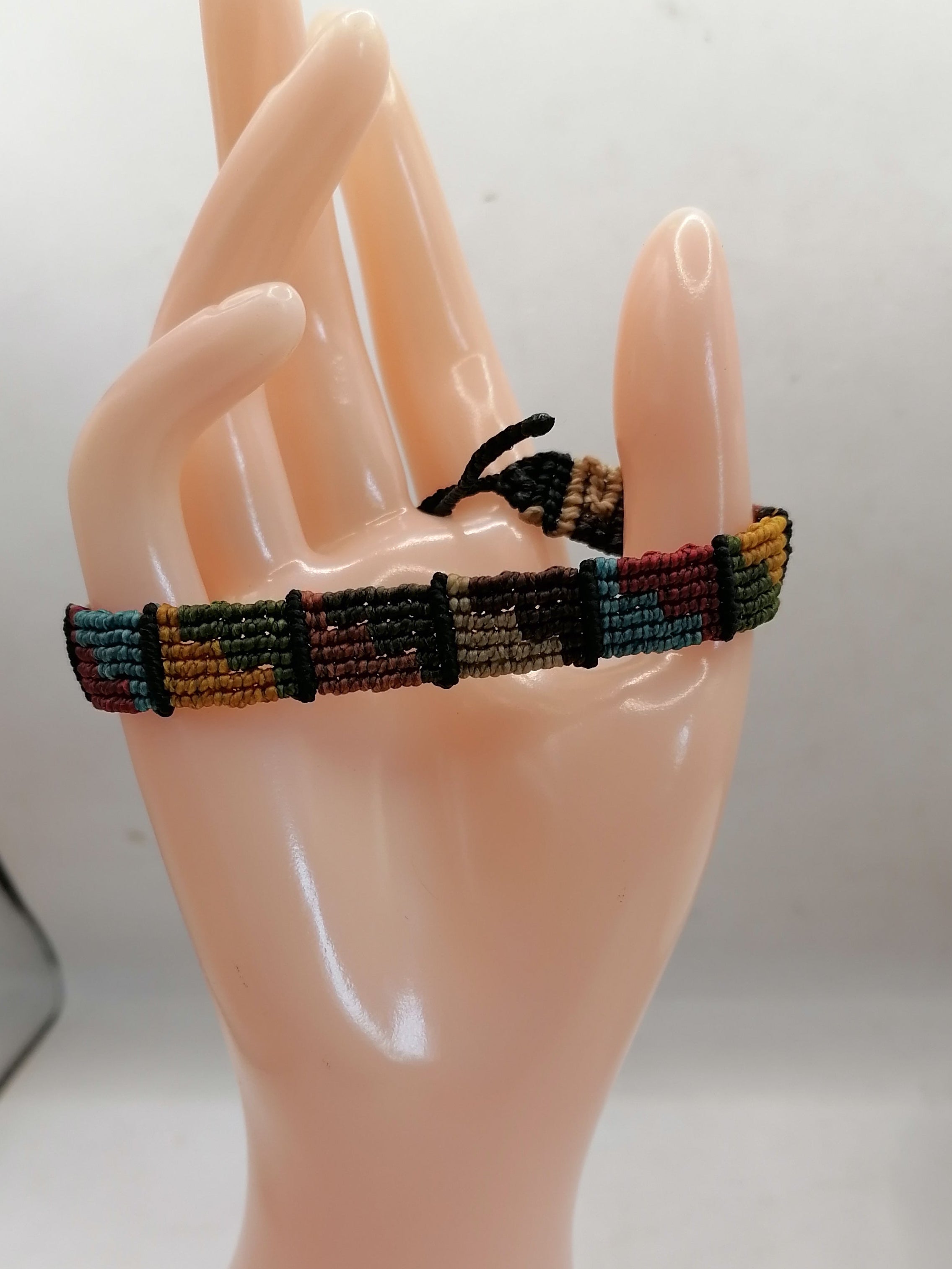 Unisex Bracelet Woven Macrame Thread Peruvian Handicraft Cusco