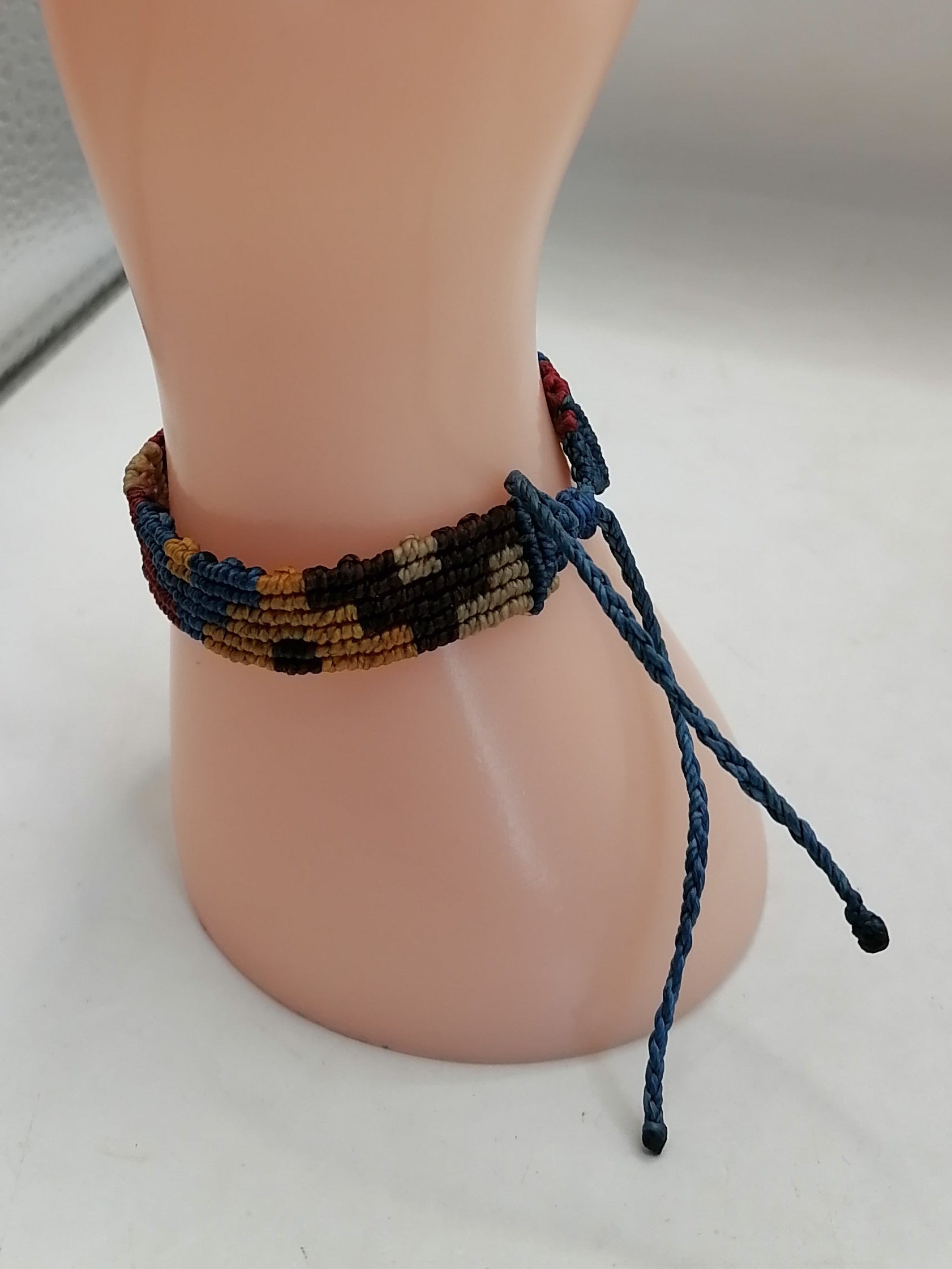 Unisex Woven Macrame Bracelet, Peruvian Handcrafted, Inca Chakana Design, Andean Cosmovision