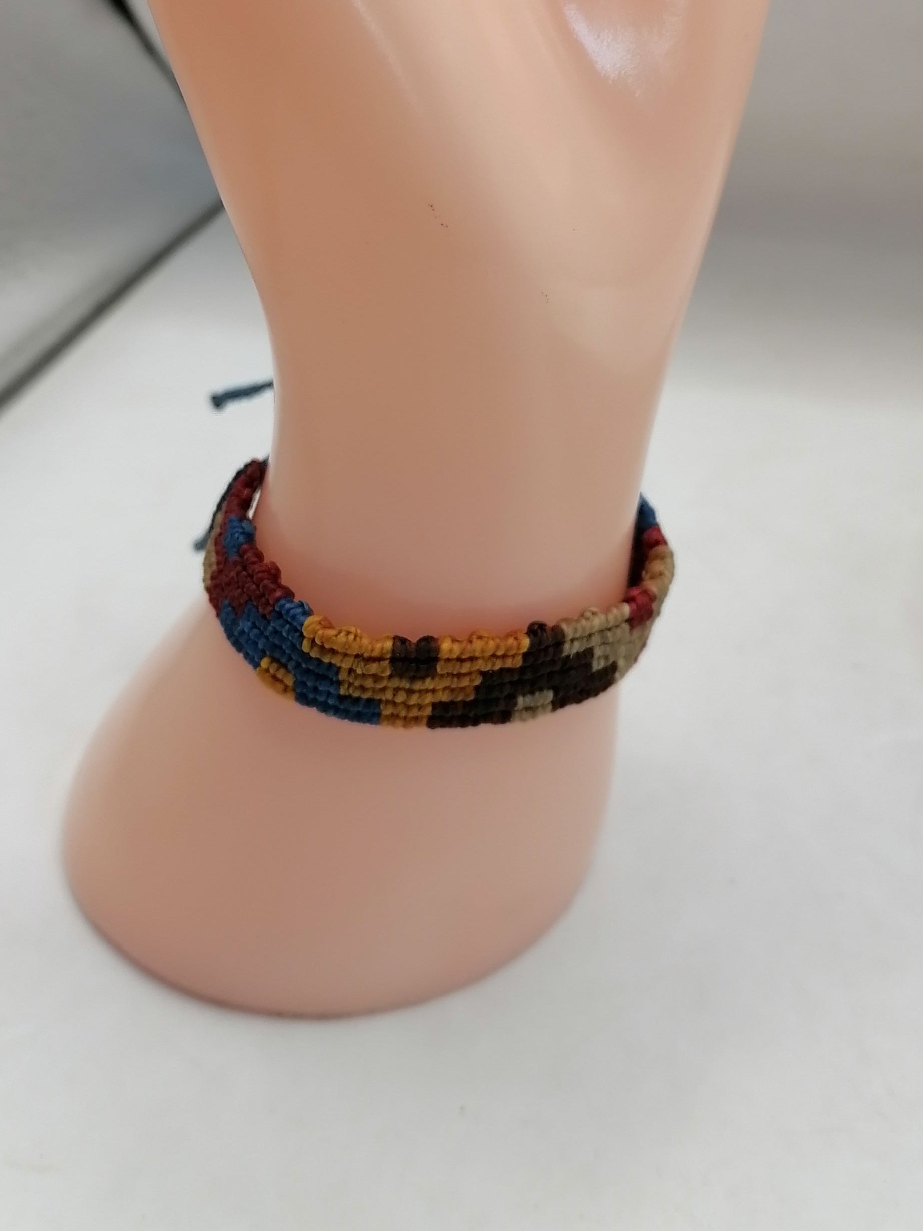 Unisex Woven Macrame Bracelet, Peruvian Handcrafted, Inca Chakana Design, Andean Cosmovision