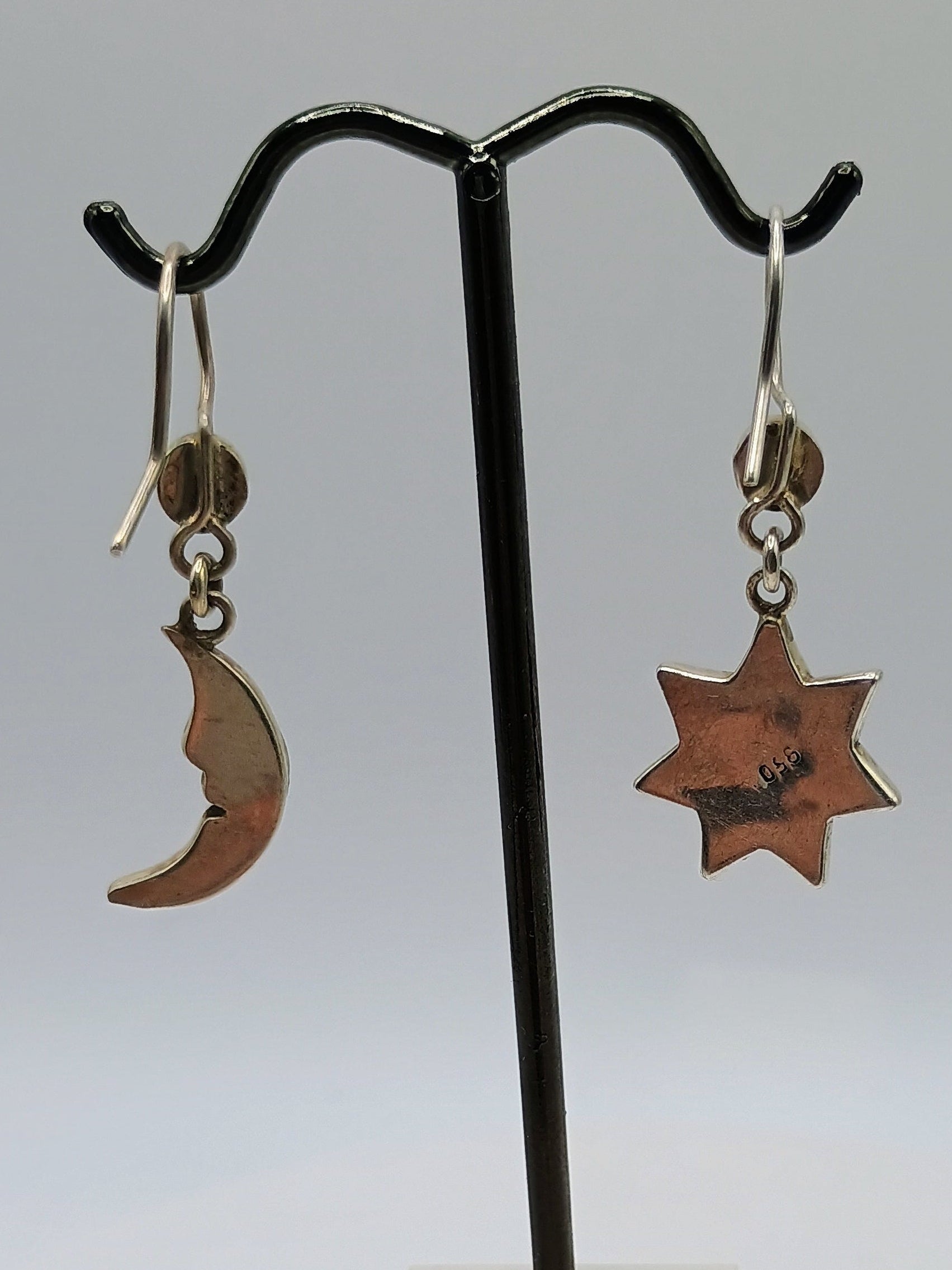 Sterling Silver 950 Earrings Sun Moon Inca Wedding