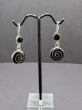 Women's Earrings in 950 Sterling Silver with Inlaid Stone, Inspired by the Inca Pachamama
