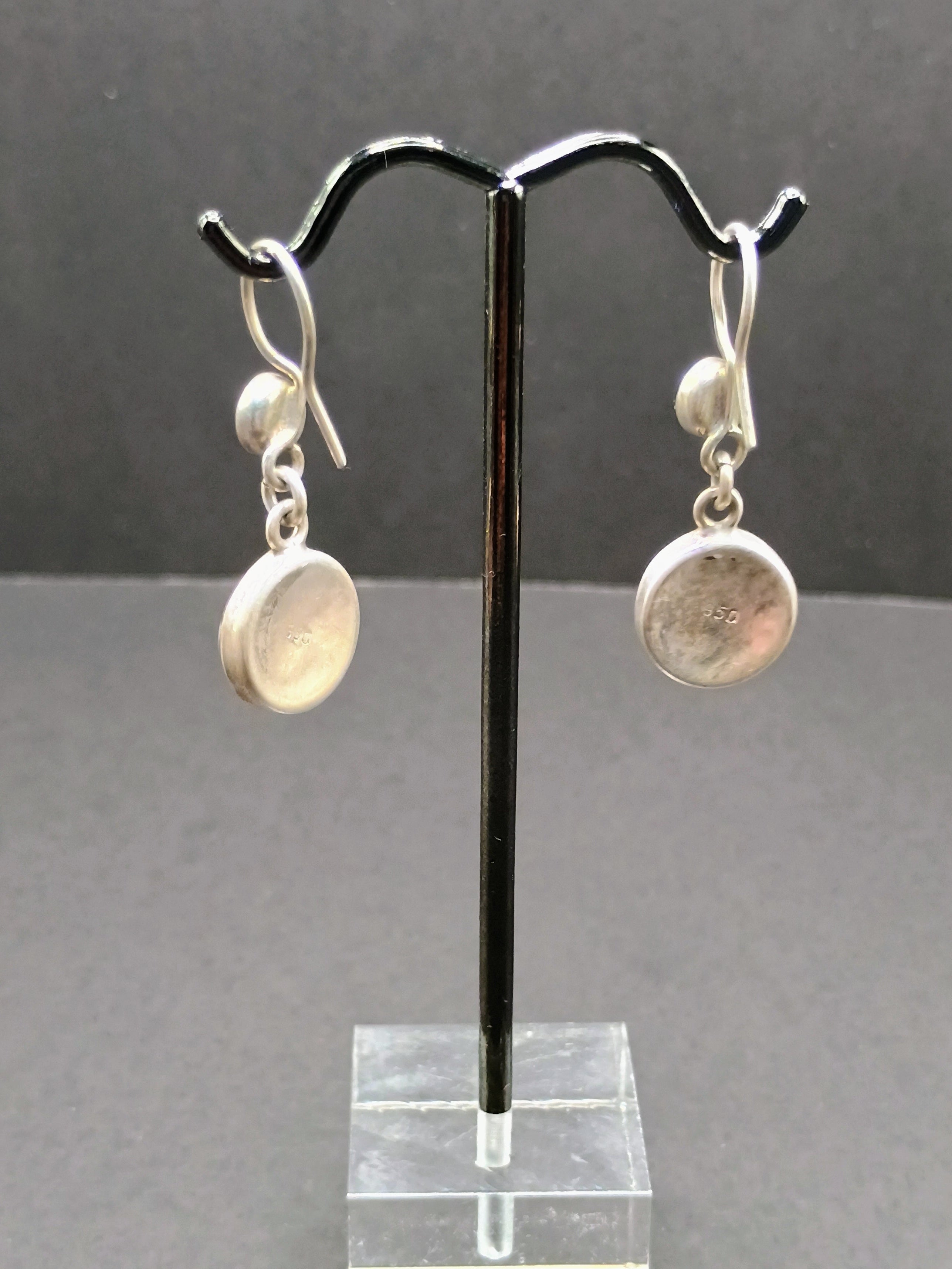 Women's Earrings in 950 Sterling Silver with Inlaid Stone, Inspired by the Inca Pachamama