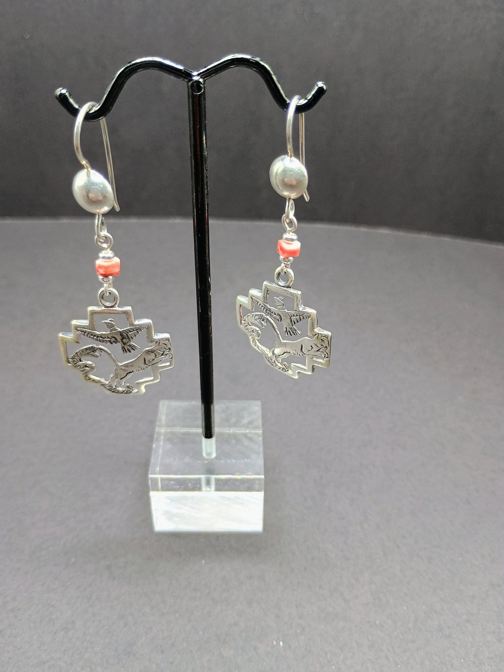 Handmade 950 Sterling Silver Earrings Andean Trilogy Chakana