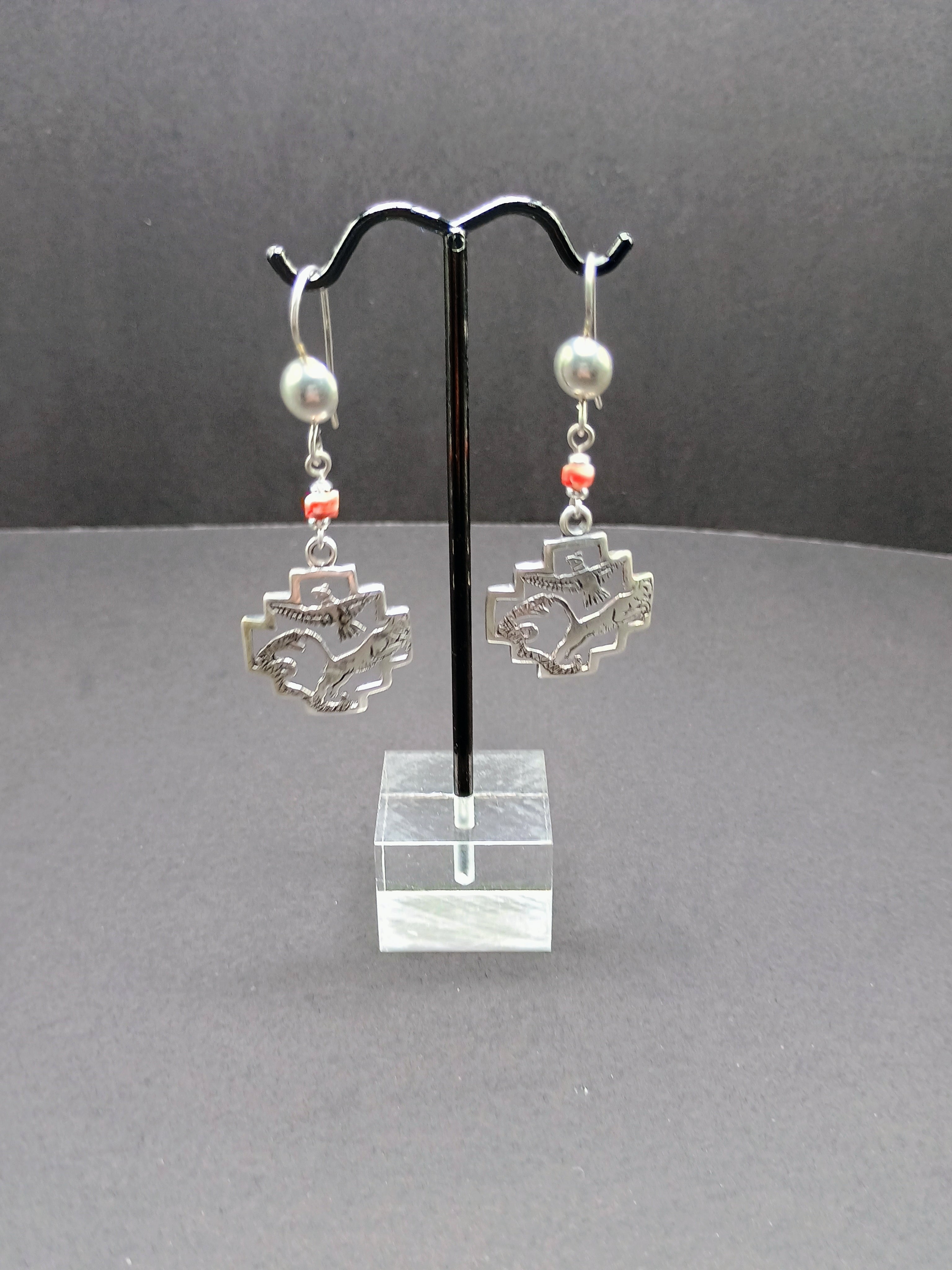 Handmade 950 Sterling Silver Earrings Andean Trilogy Chakana