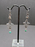Sterling Silver 950 Earrings for Women, Unique Design, Two Birds, Powerful Hand