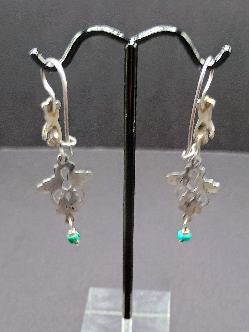 Sterling Silver 950 Earrings for Women, Unique Design, Two Birds, Powerful Hand