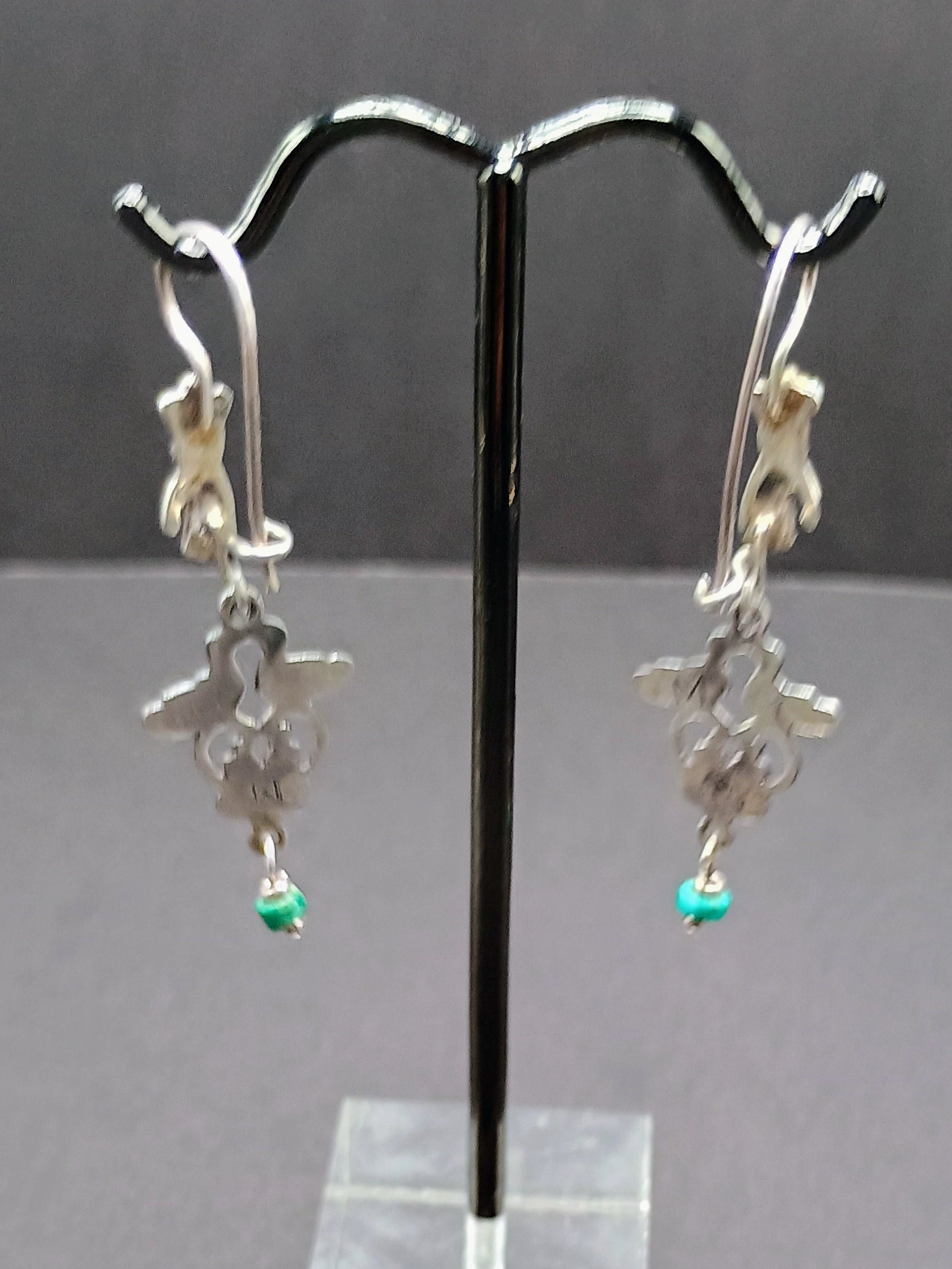 Sterling Silver 950 Earrings for Women, Unique Design, Two Birds, Powerful Hand