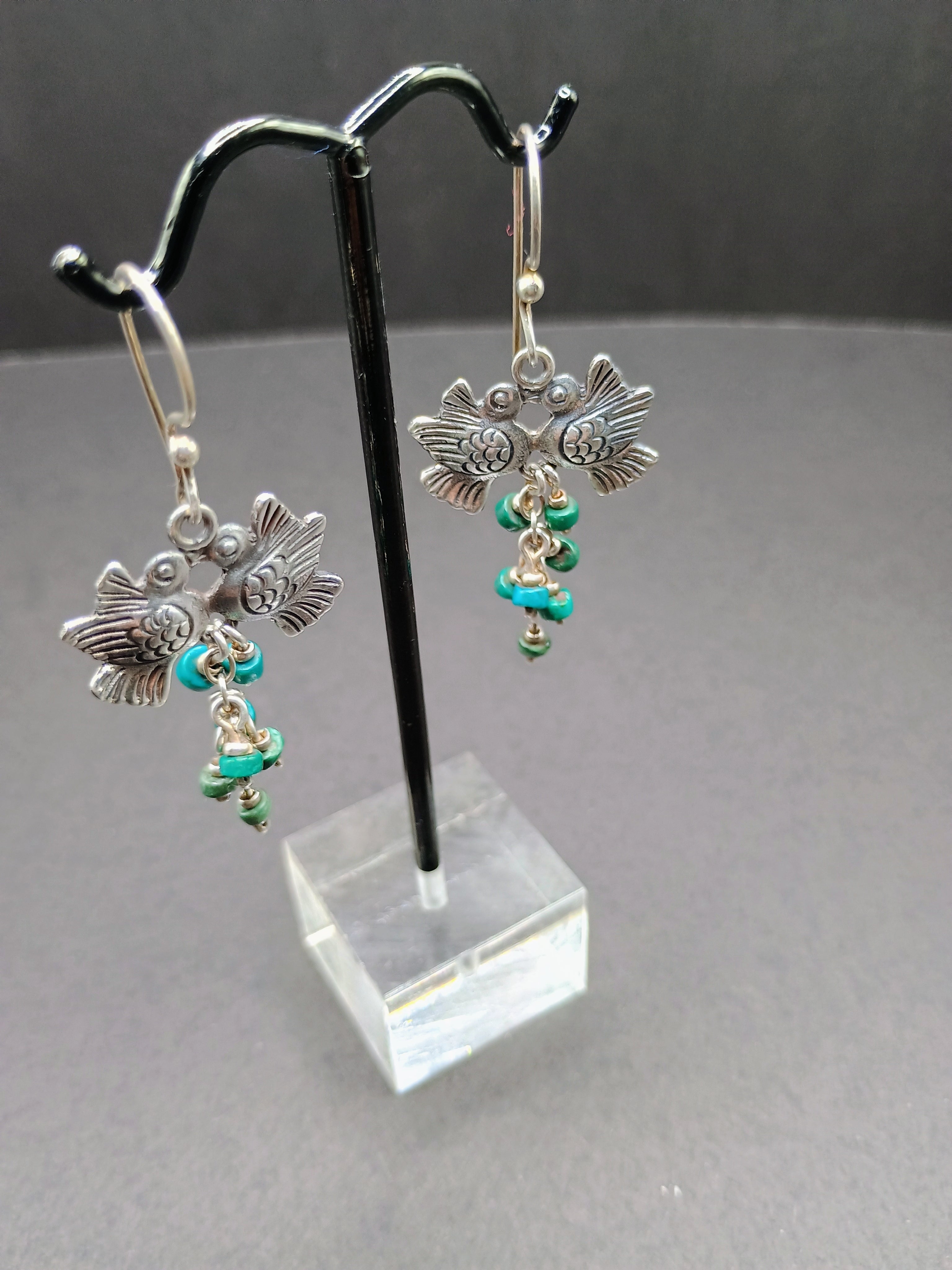 Women's Earrings, 950 Sterling Silver, Peruvian Handicraft, Cusco