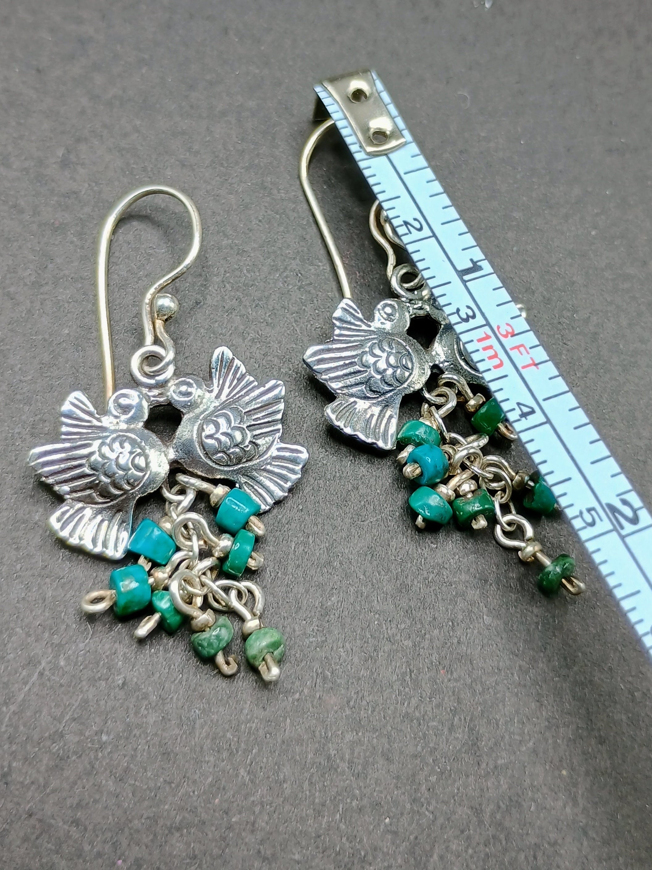 Women's Earrings, 950 Sterling Silver, Peruvian Handicraft, Cusco