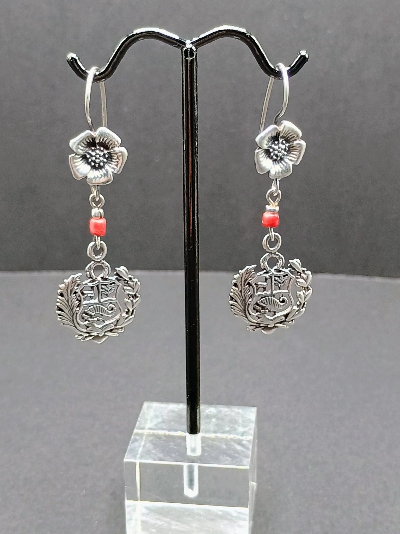 Women's Earrings Sterling Silver 950 National Coat of Arms