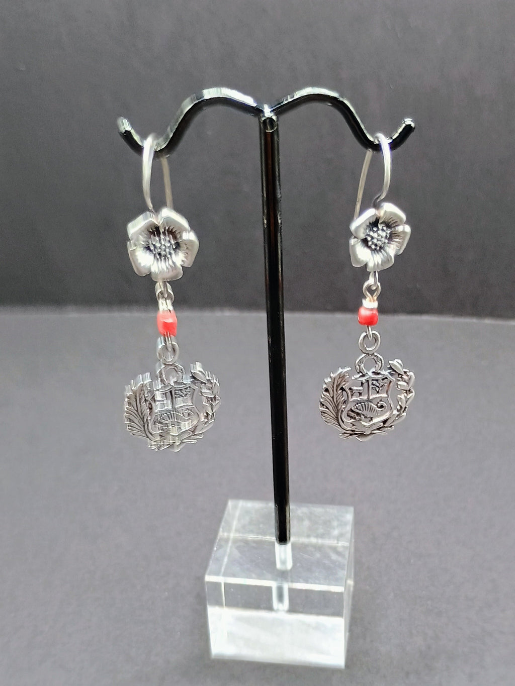 Women's Earrings Sterling Silver 950 National Coat of Arms