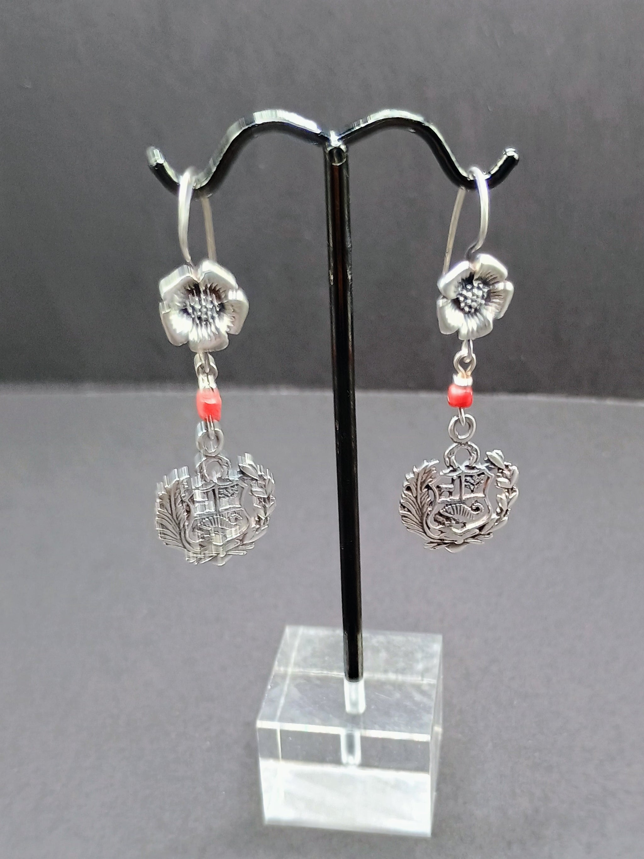Women's Earrings Sterling Silver 950 National Coat of Arms