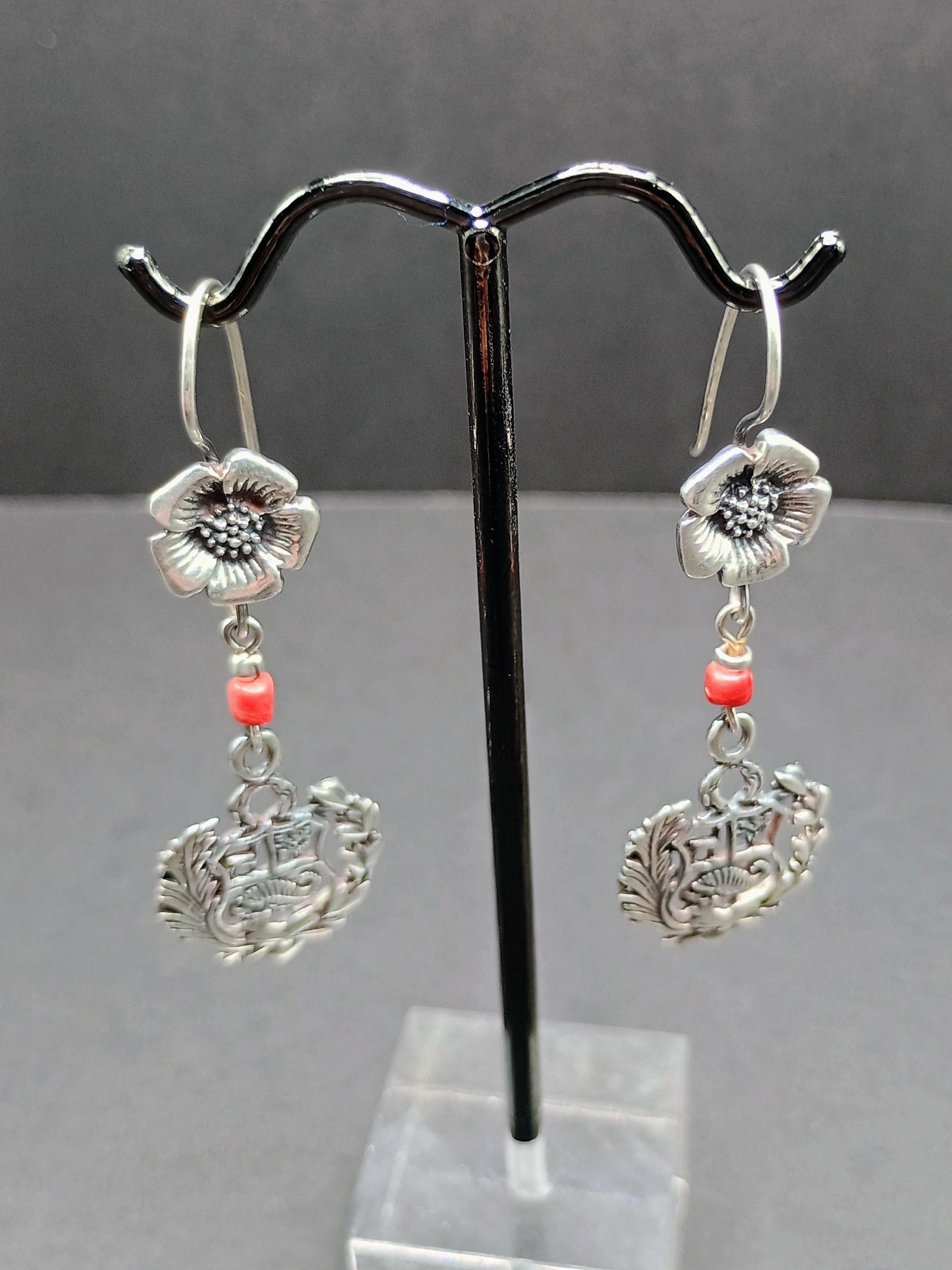 Women's Earrings Sterling Silver 950 National Coat of Arms
