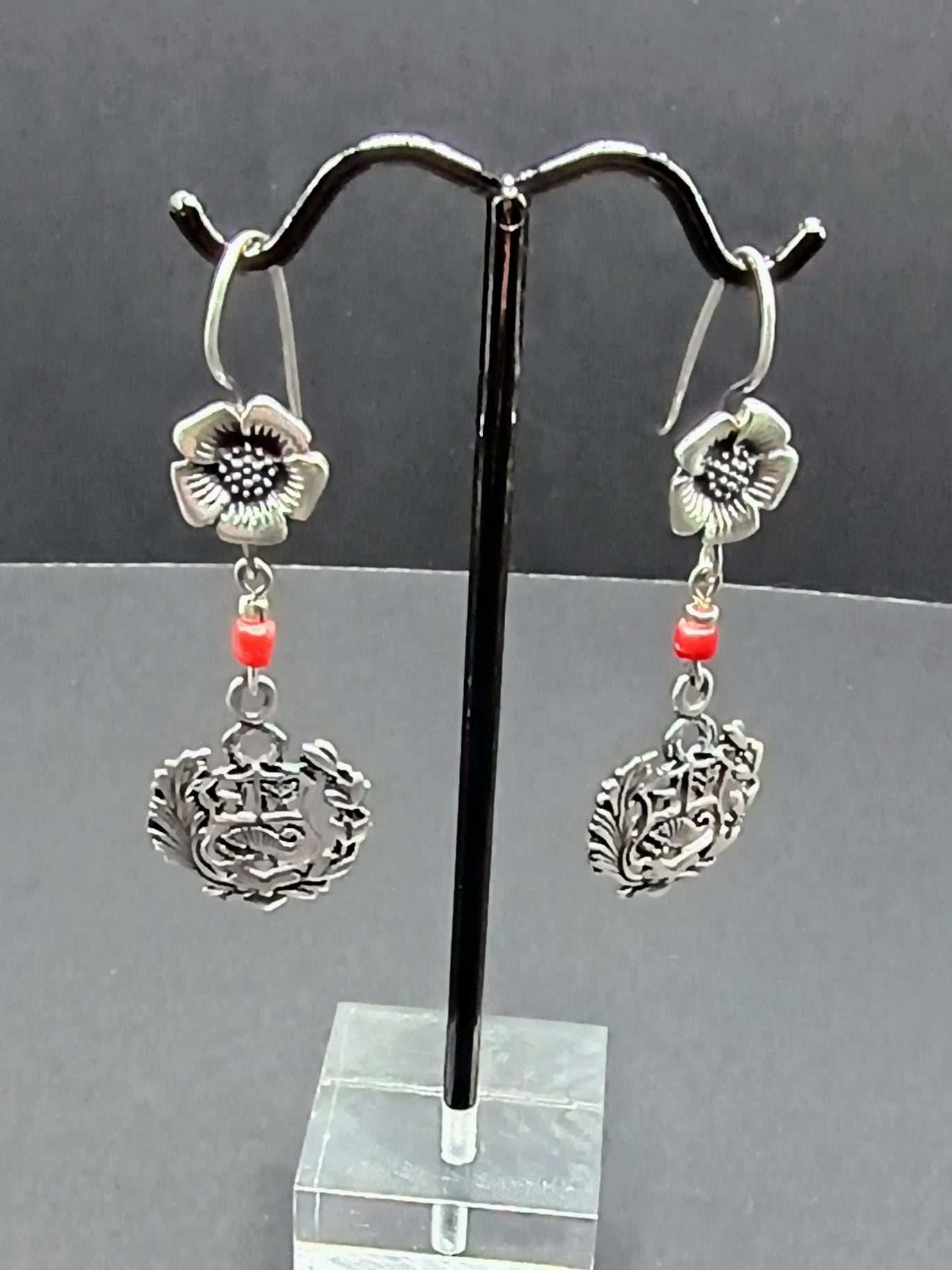 Women's Earrings Sterling Silver 950 National Coat of Arms