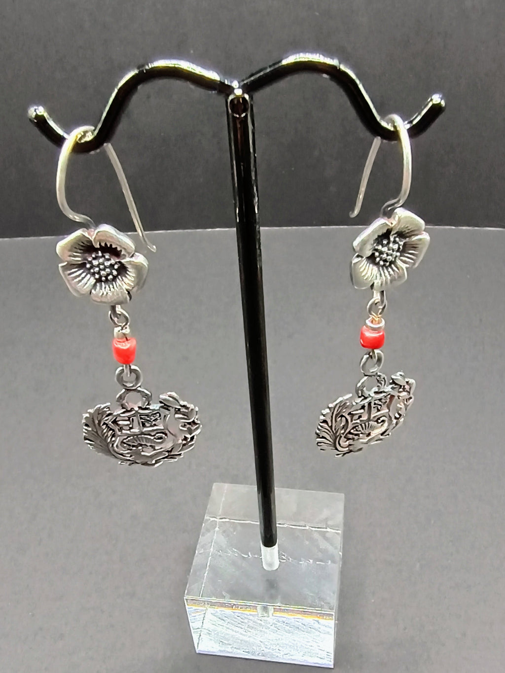 Women's Earrings Sterling Silver 950 National Coat of Arms