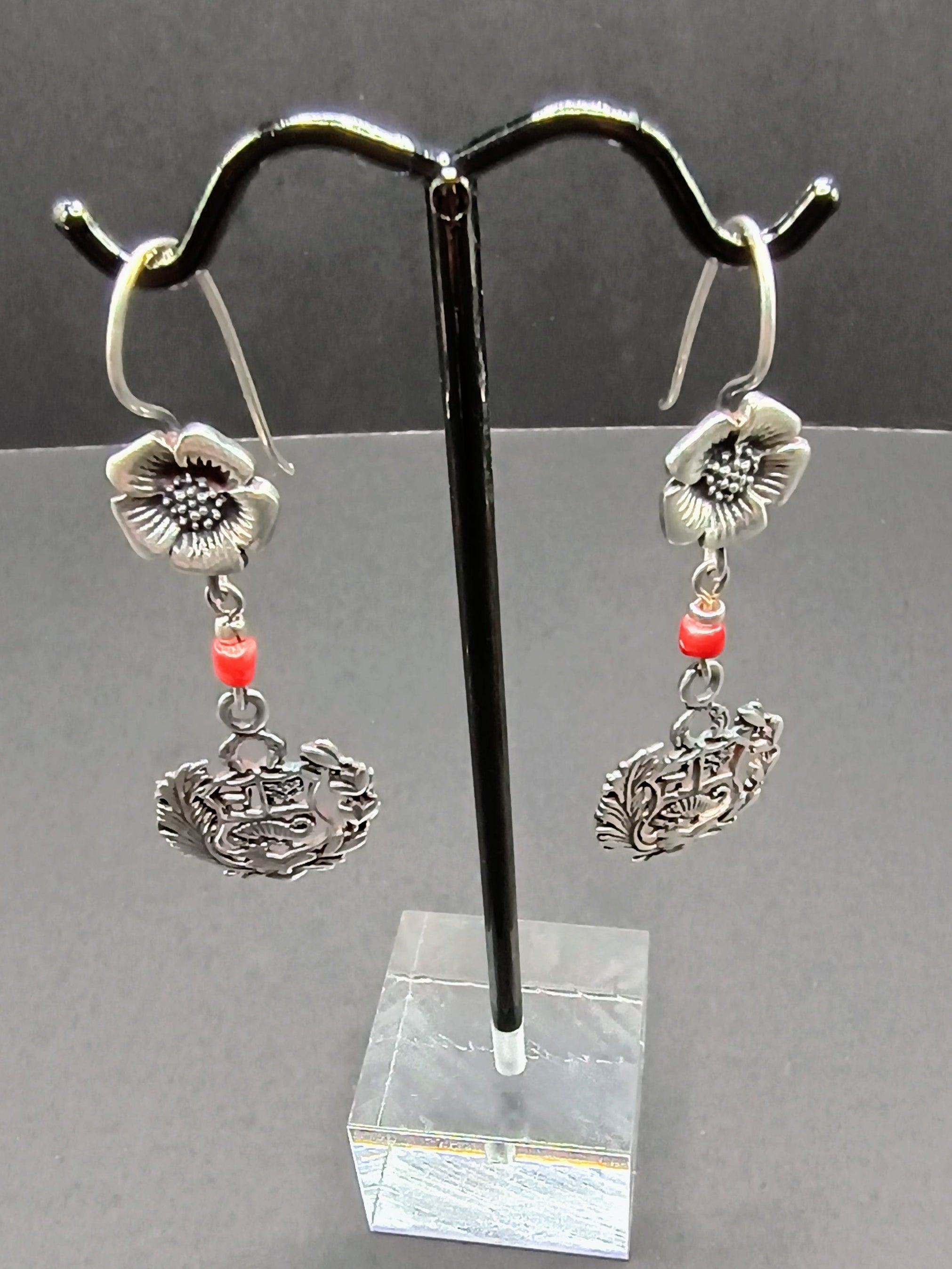 Women's Earrings Sterling Silver 950 National Coat of Arms