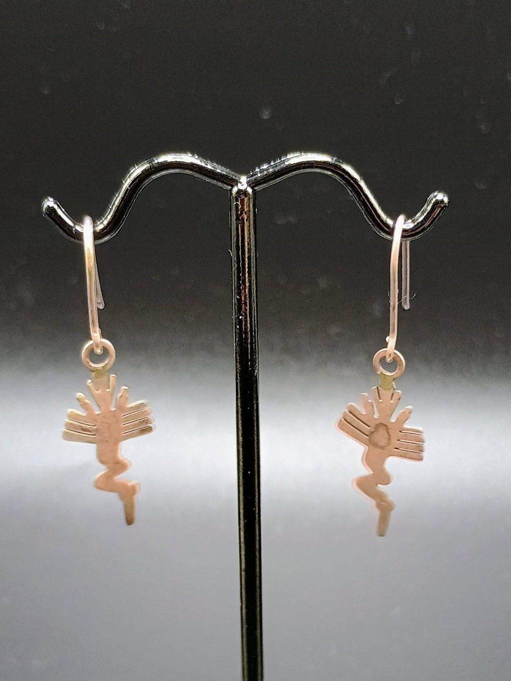 Sterling Silver 950 Earrings, Hummingbird Design with Nazca Lines