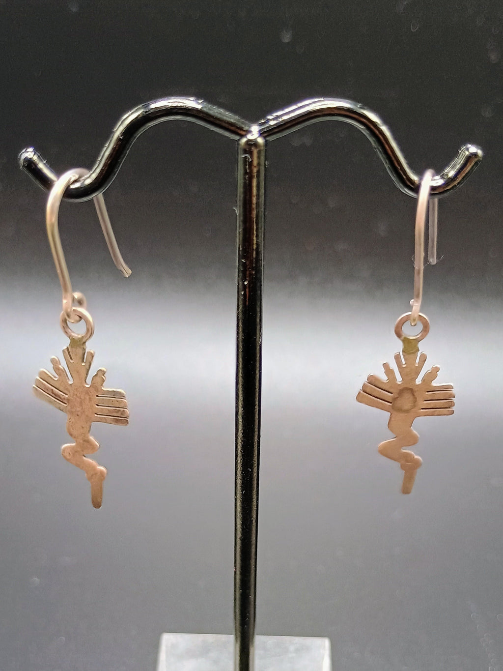 Sterling Silver 950 Earrings, Hummingbird Design with Nazca Lines