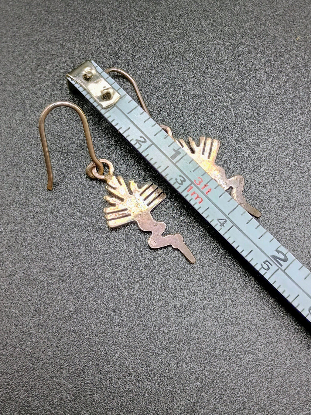 Sterling Silver 950 Earrings, Hummingbird Design with Nazca Lines