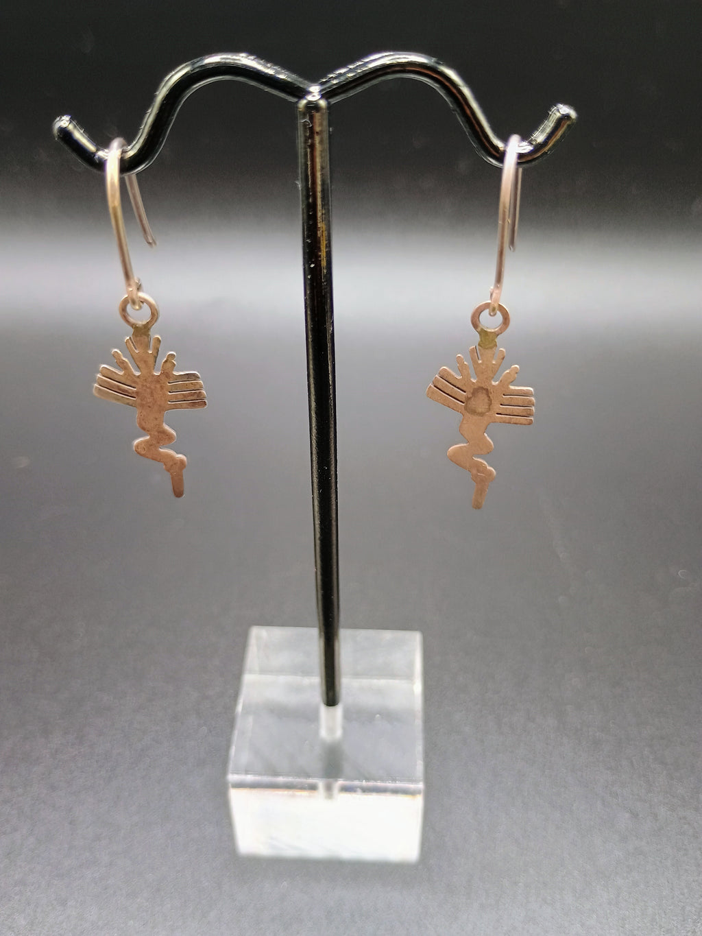 Sterling Silver 950 Earrings, Hummingbird Design with Nazca Lines