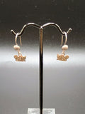 Women's Earrings in 950 Sterling Silver with Cat Design